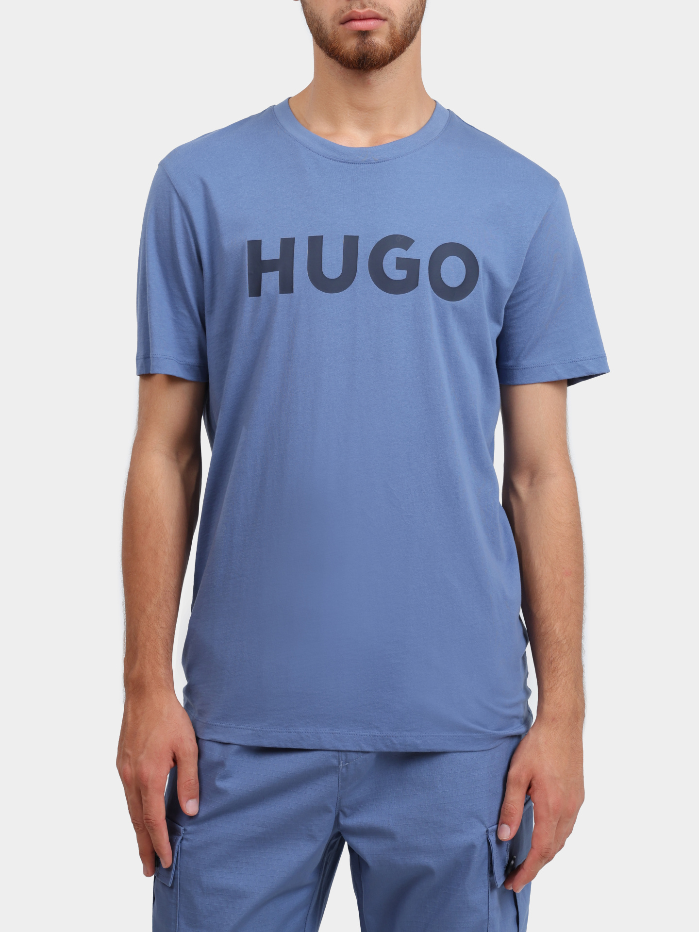 Футболка Hugo Dulivio 10229761 01 50467556 476 синяя мужская с логотипом — купить в интернет-магазине Verdistore