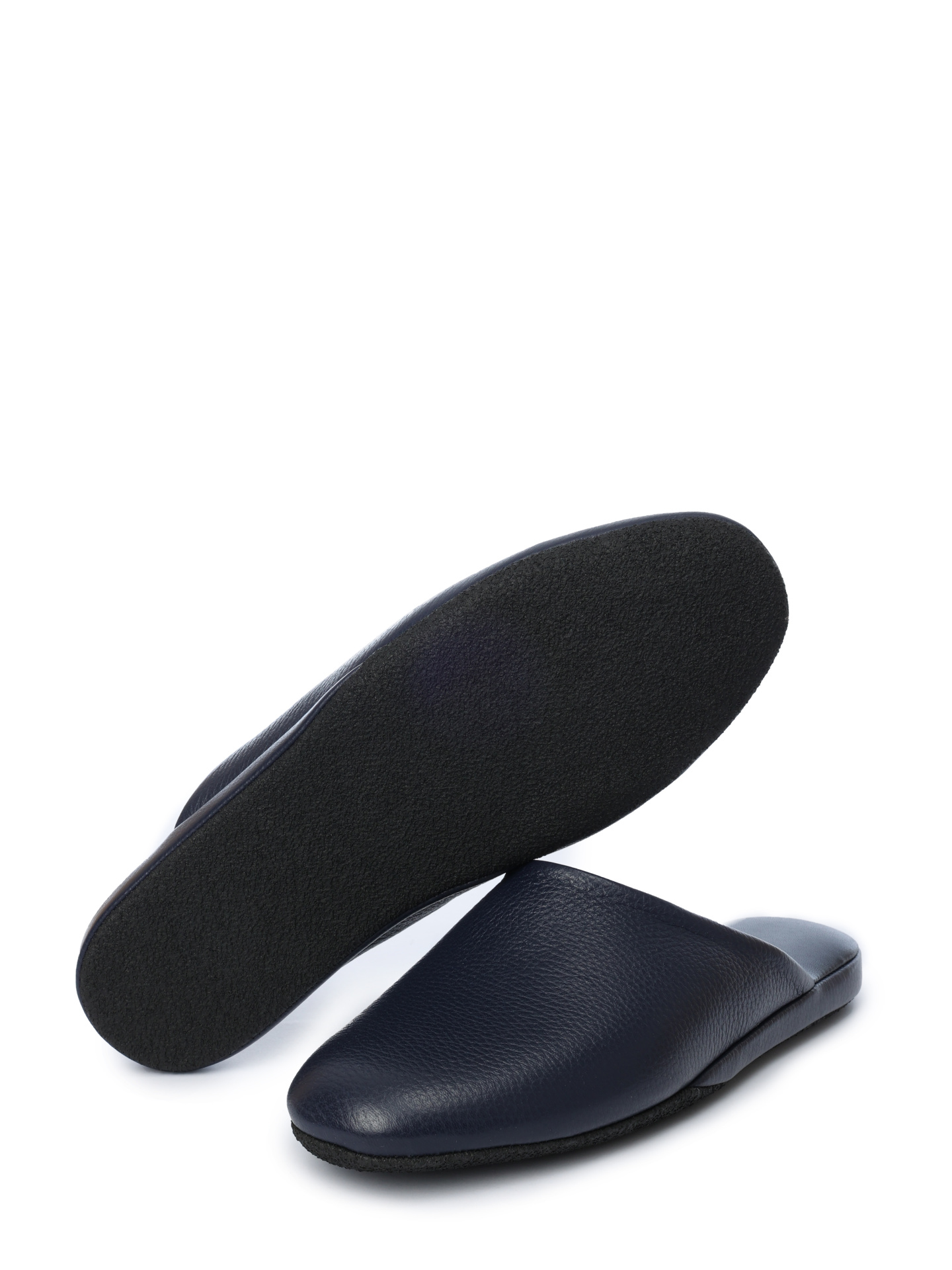 Шлепанцы черные темно-синие с округленным носком — купить в интернет-магазине Verdistore