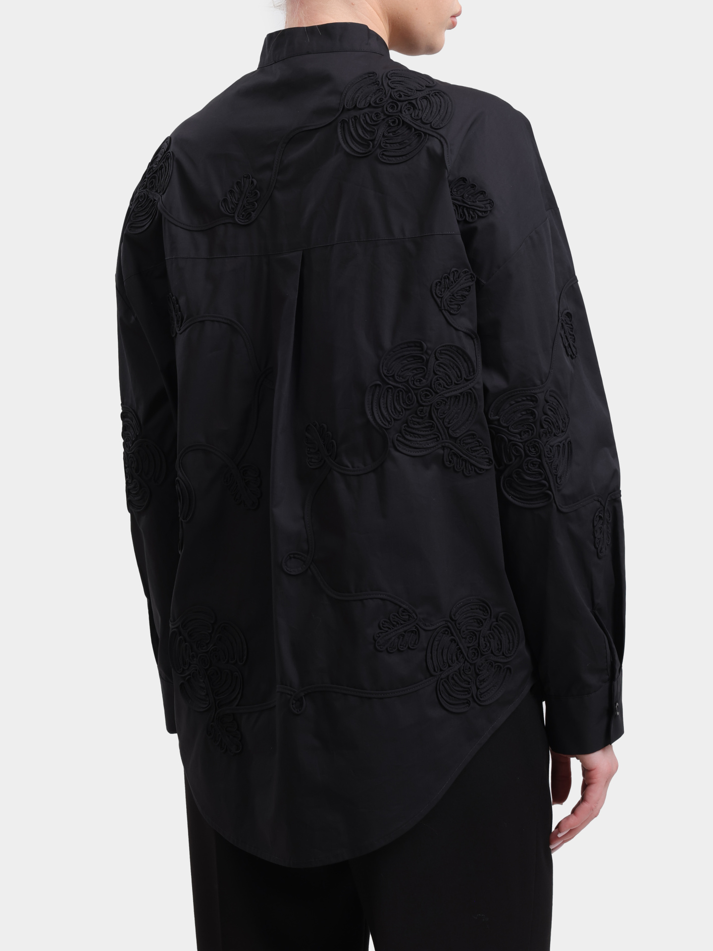 Блузка Liu-Jo BLACK LABEL CA6170 T039A 22222 черная женская с крупной вышивкой — купить в интернет-магазине Verdistore