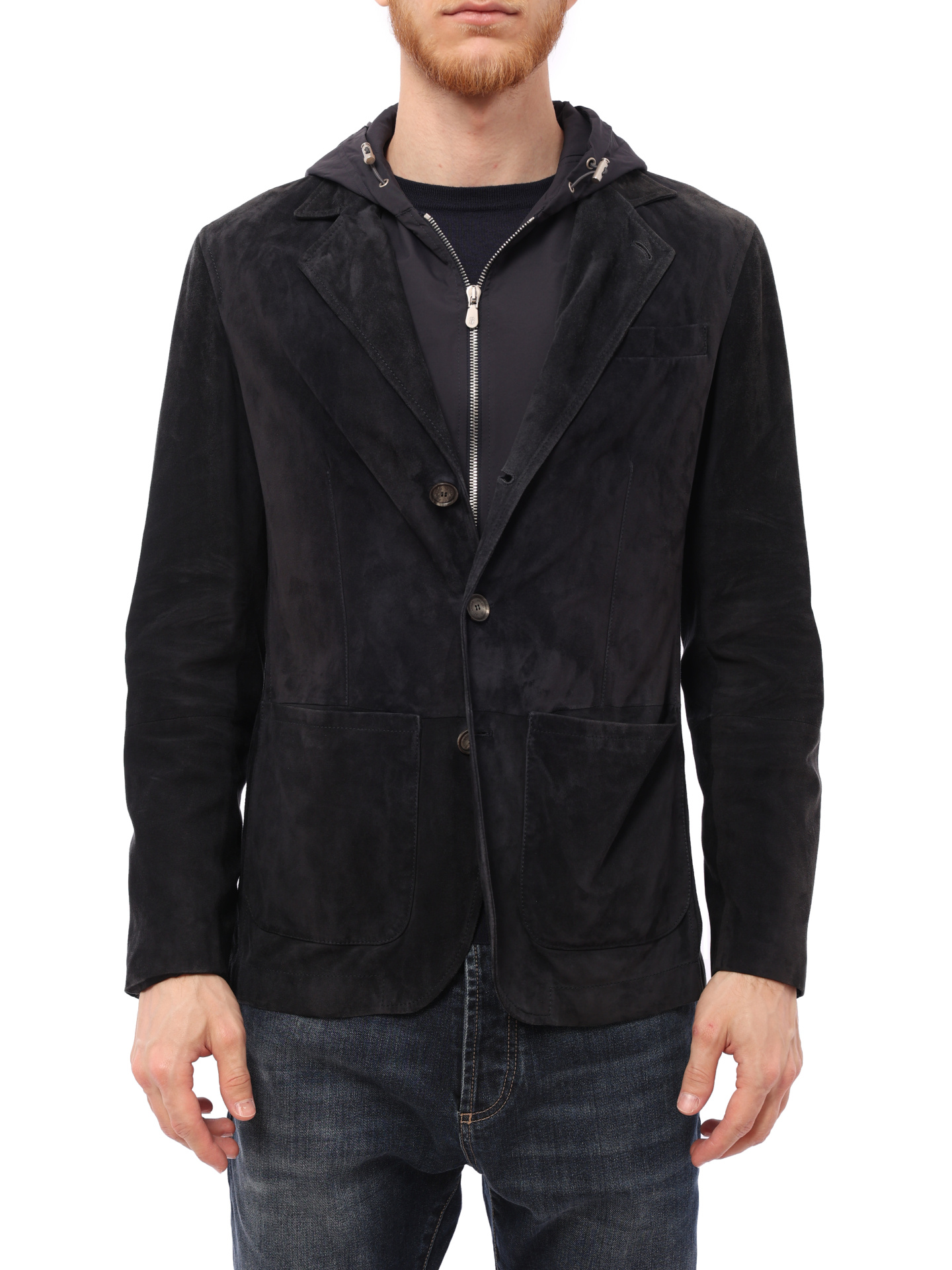 Куртка Brunello Cucinelli MPCLN1316 комбинированная мужская из замши — купить в интернет-магазине Verdistore