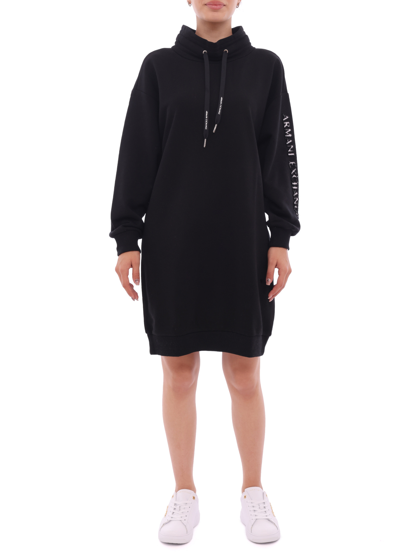 Платье Armani Exchange 6KYA78 YJ6PZ 1200 черное женское с воротом-стойкой — купить в интернет-магазине Verdistore