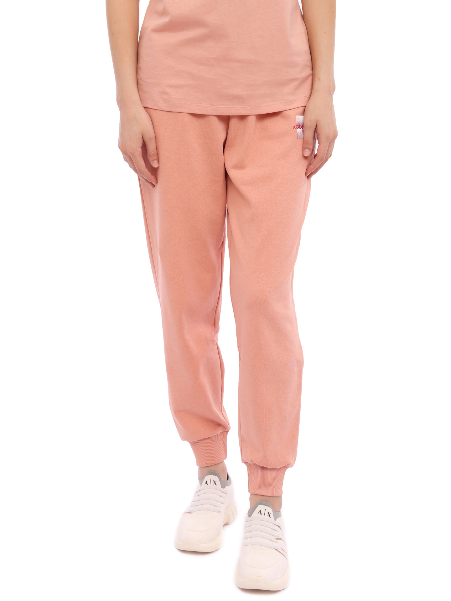 Брюки спортивные Armani Exchange 3RYP84 YJDSZ 14AO персиковые женские из хлопка — купить в интернет-магазине Verdistore