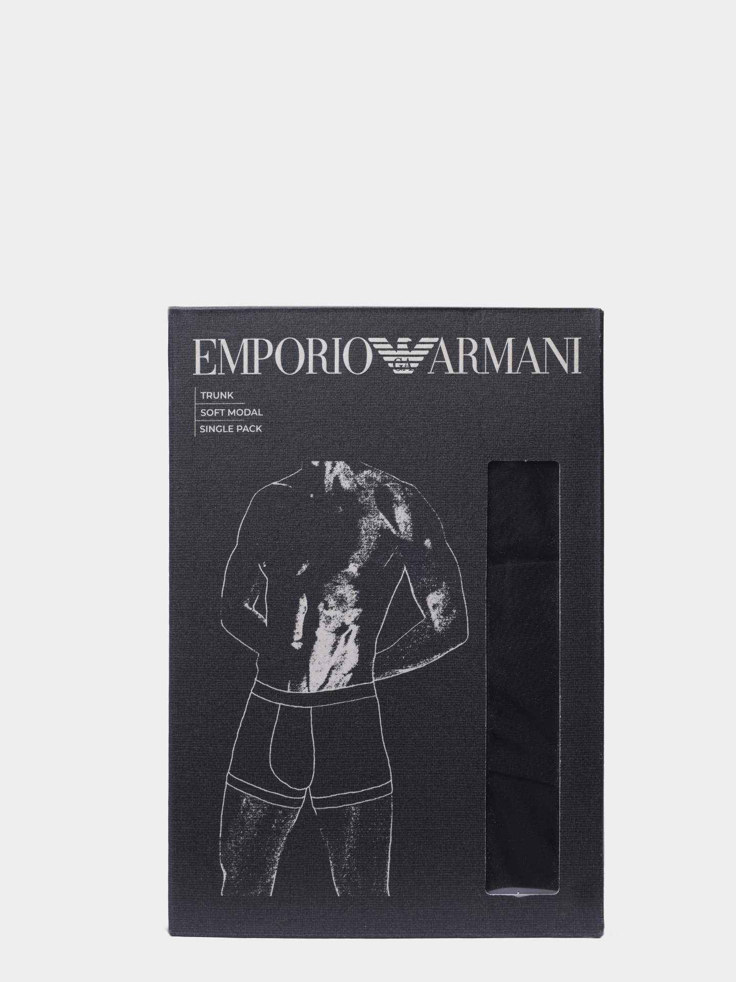 Трусы Emporio Armani EM000231 AF18894 UC001 мужские черные с логотипом на поясе — купить в интернет-магазине Verdistore