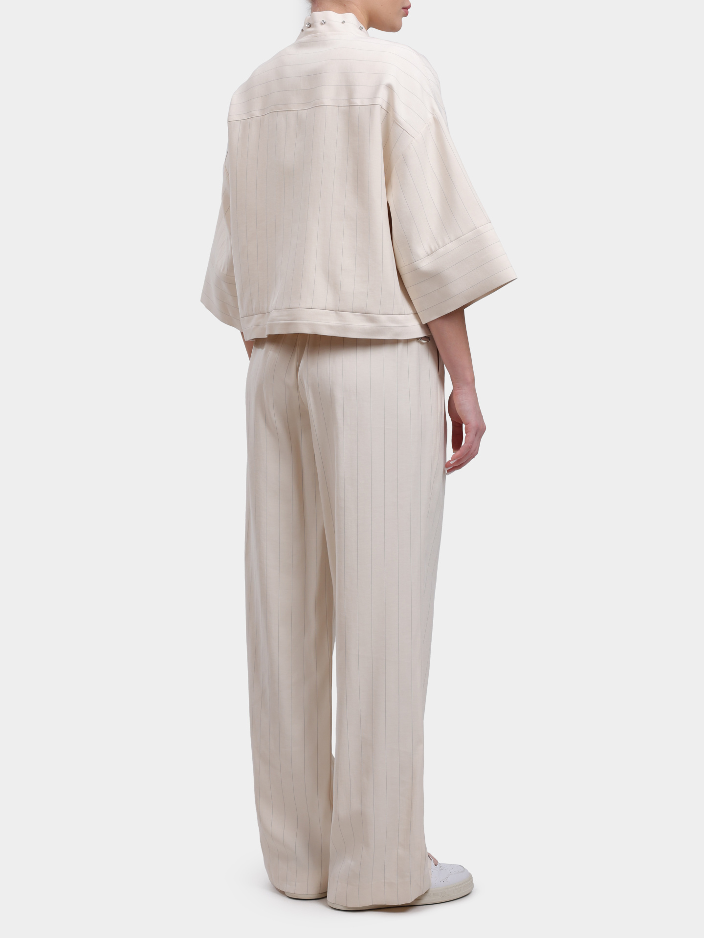 Брюки Liu-Jo CA6113 T557A P9579 бежевые женские в полоску — купить в интернет-магазине Verdistore