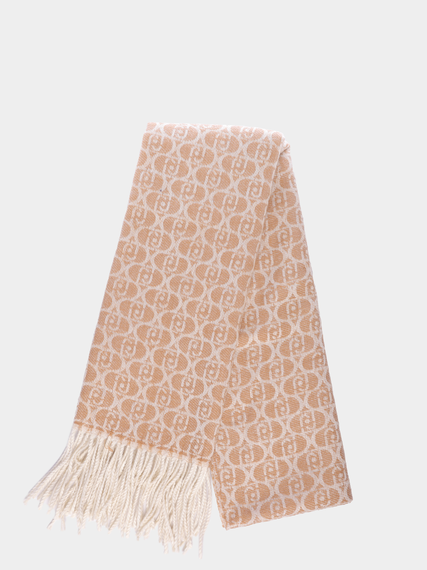 Палантин Liu-Jo 2F5018 T0300 00070 бежевый с монограммным логотипом  — купить в интернет-магазине Verdistore