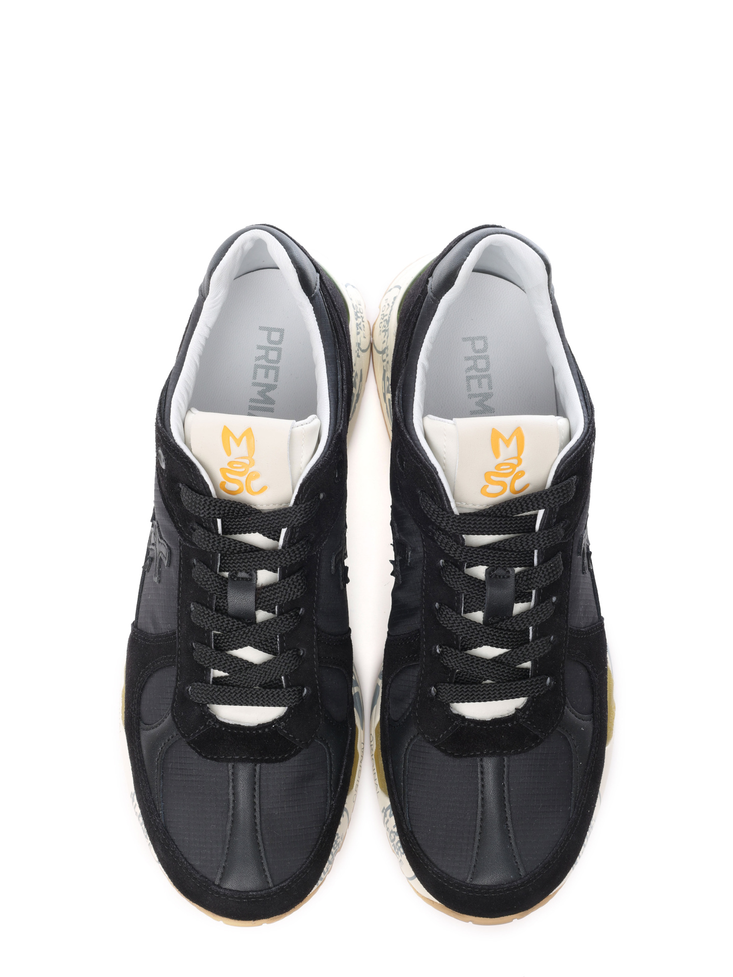 Кроссовки комбинированные черные на белой подошве и приподнятым носком — купить в интернет-магазине Verdistore