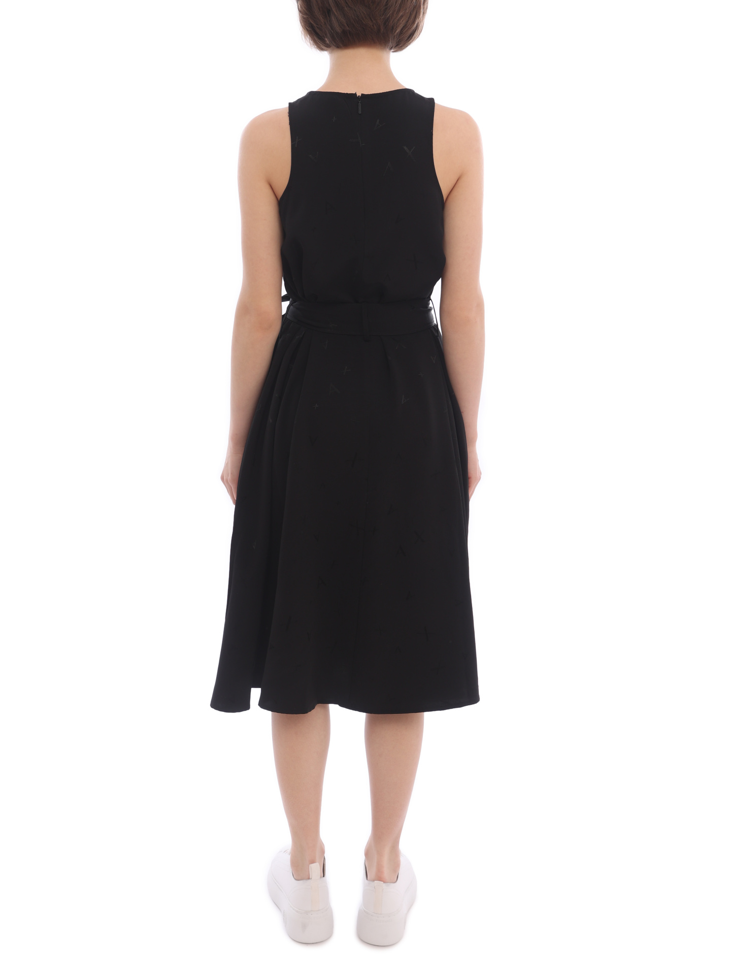 Платье Armani Exchange 3LYA39 YNWMZ 1200 черное женское с серебристой деталью — купить в интернет-магазине Verdistore