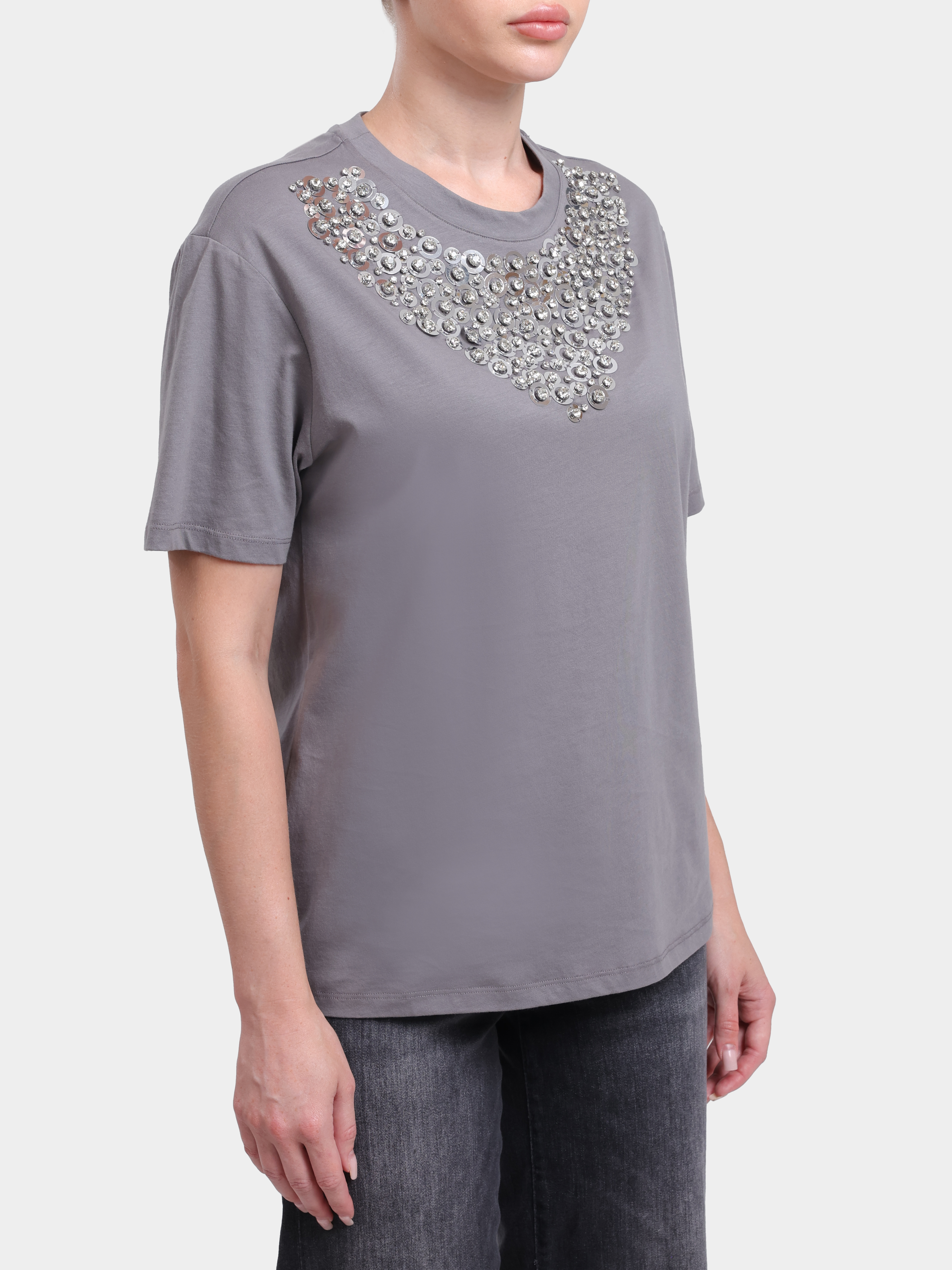 Футболка Liu-Jo WF6324 J0088 L9447 хлопковая женская с вышивкой — купить в интернет-магазине Verdistore