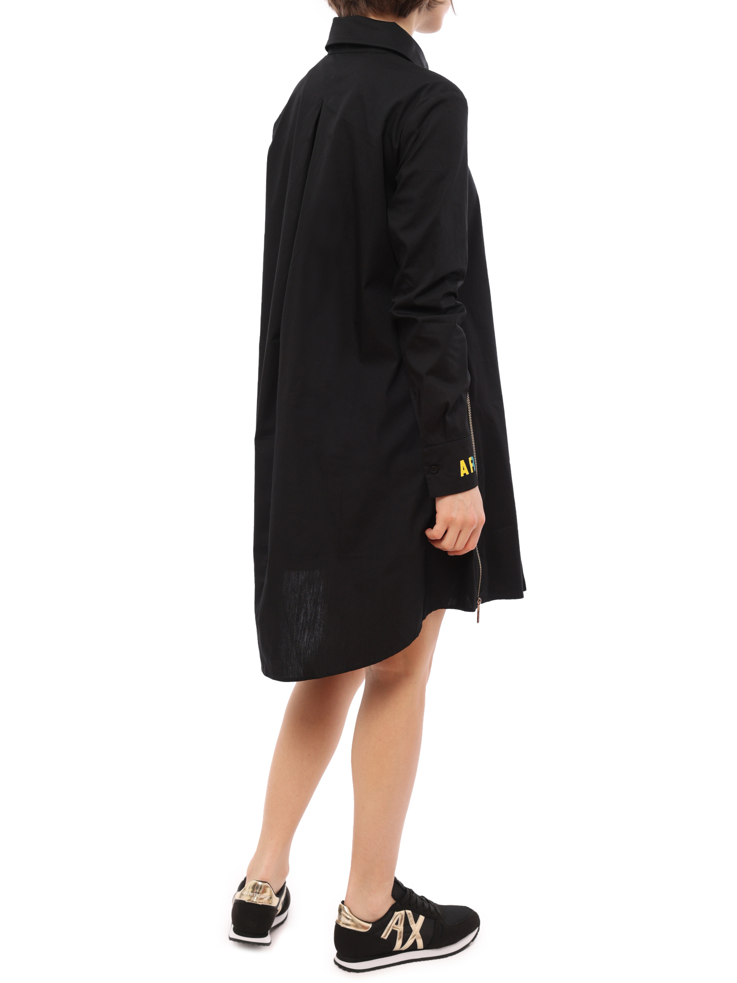 Платье Armani Exchange 6HYA20 YNENZ 1200 черное женское с молниями по бокам — купить в интернет-магазине Verdistore