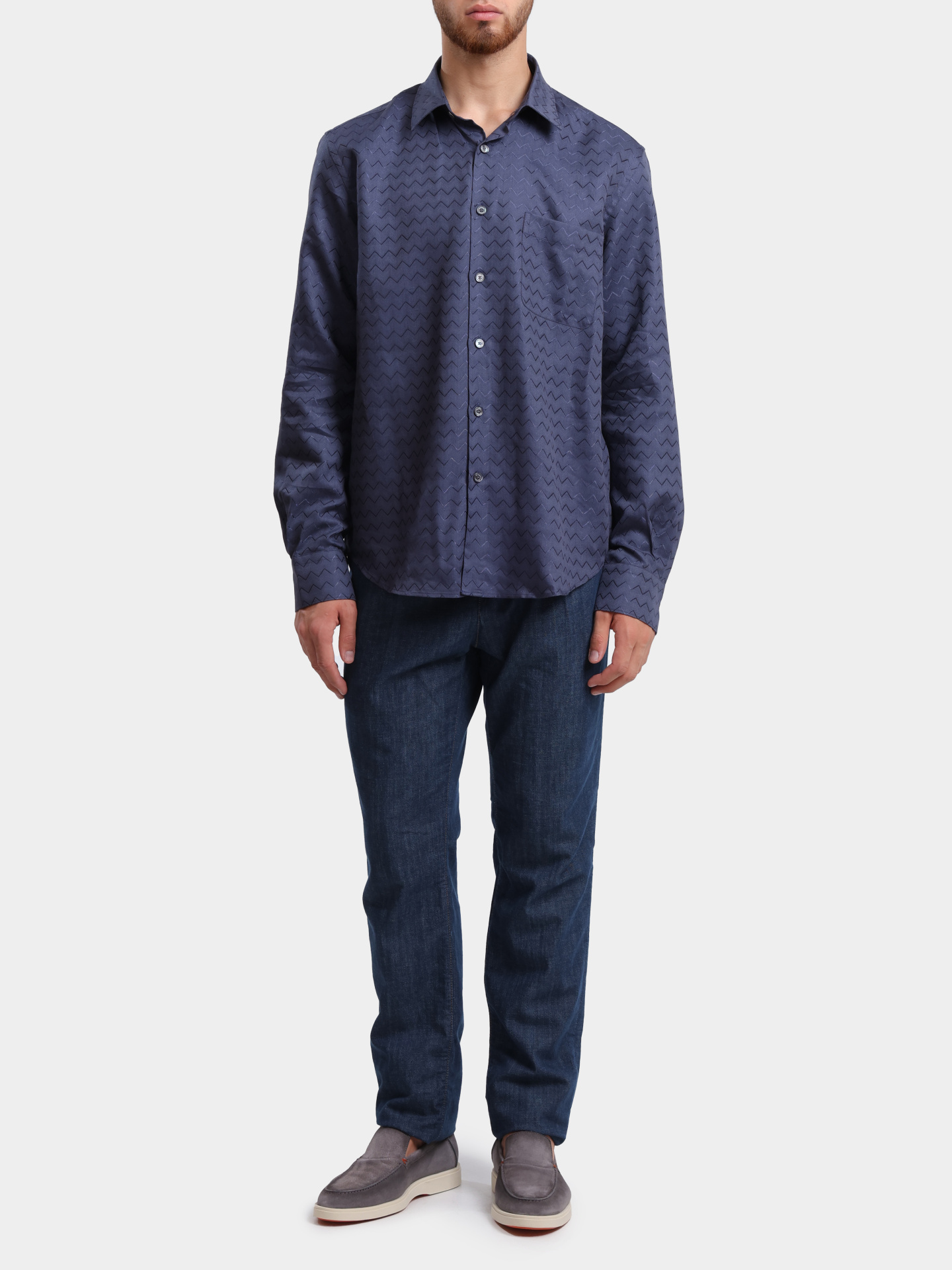 Рубашка MISSONI US25SJ0H BW00VA 93924 синяя мужская — купить в интернет-магазине Verdistore