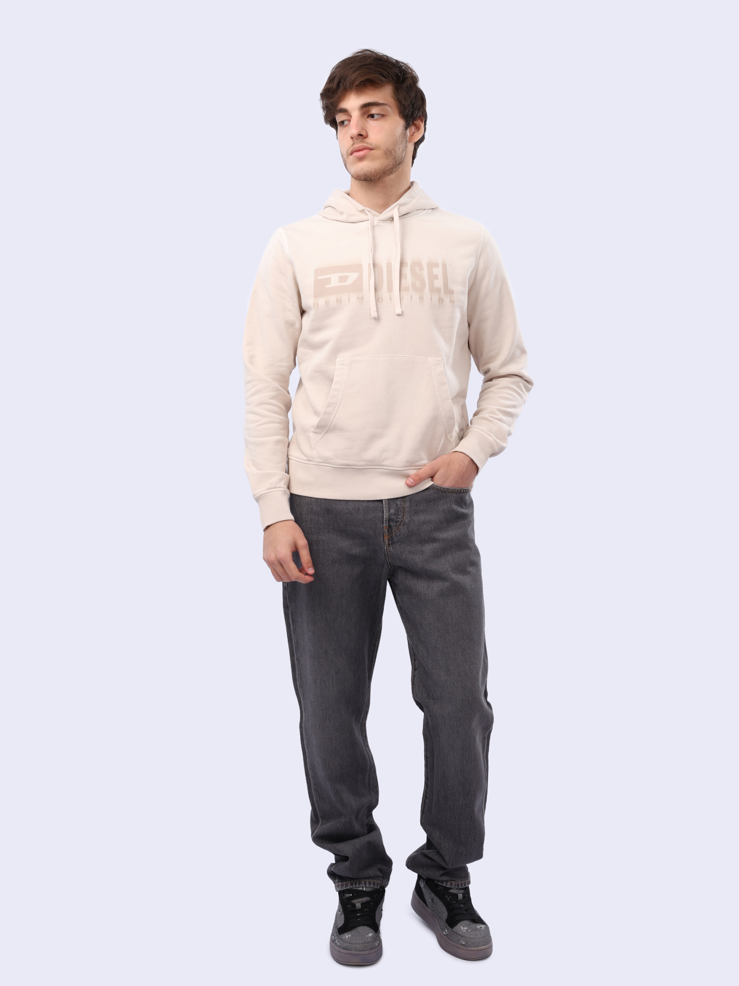 Худи Diesel A140220KMAM9CJ хлопковое мужское с логотипом — купить в интернет-магазине Verdistore