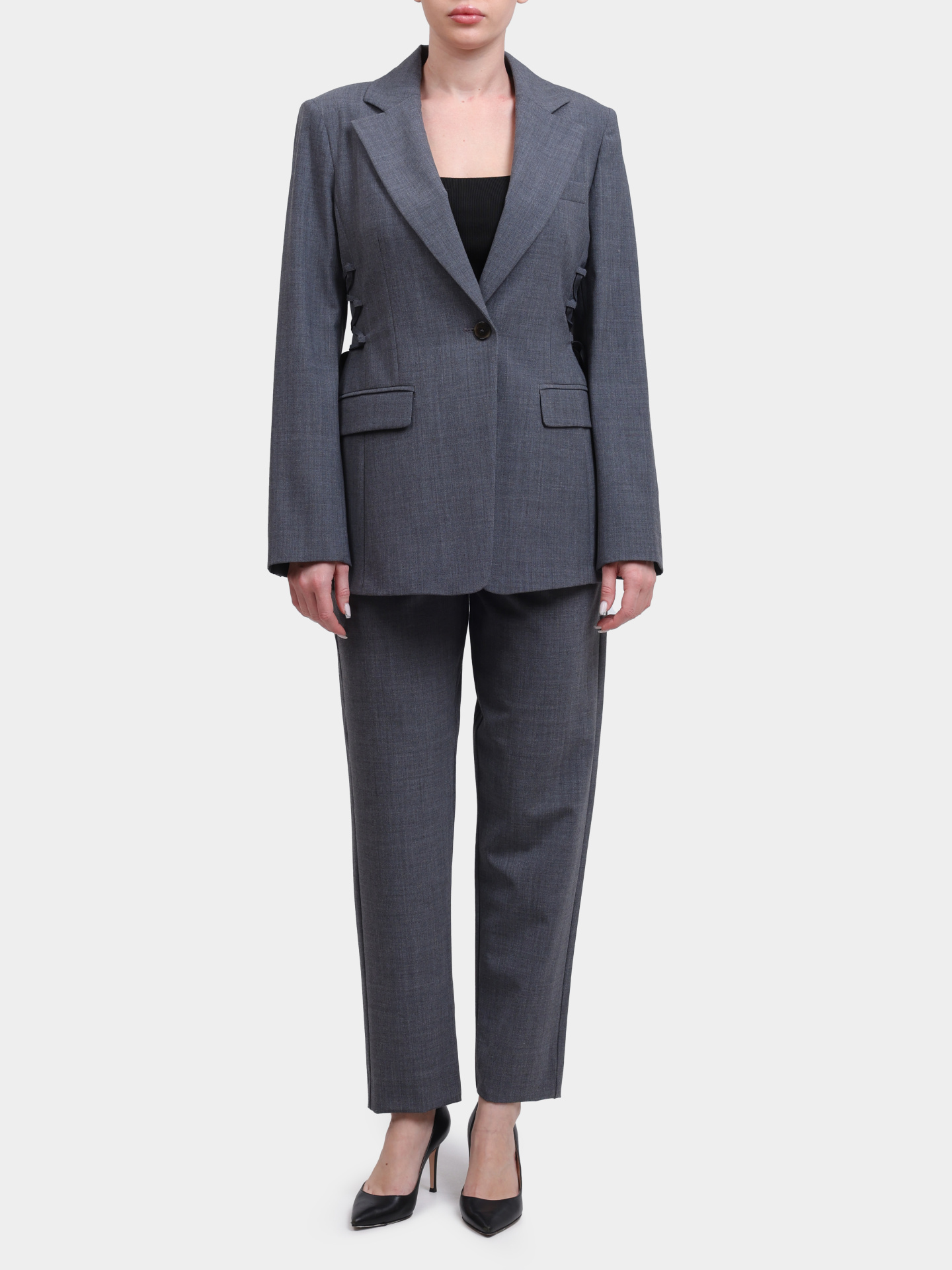 Жакет Marella FILING 002 серый женский на шнуровке — купить в интернет-магазине Verdistore