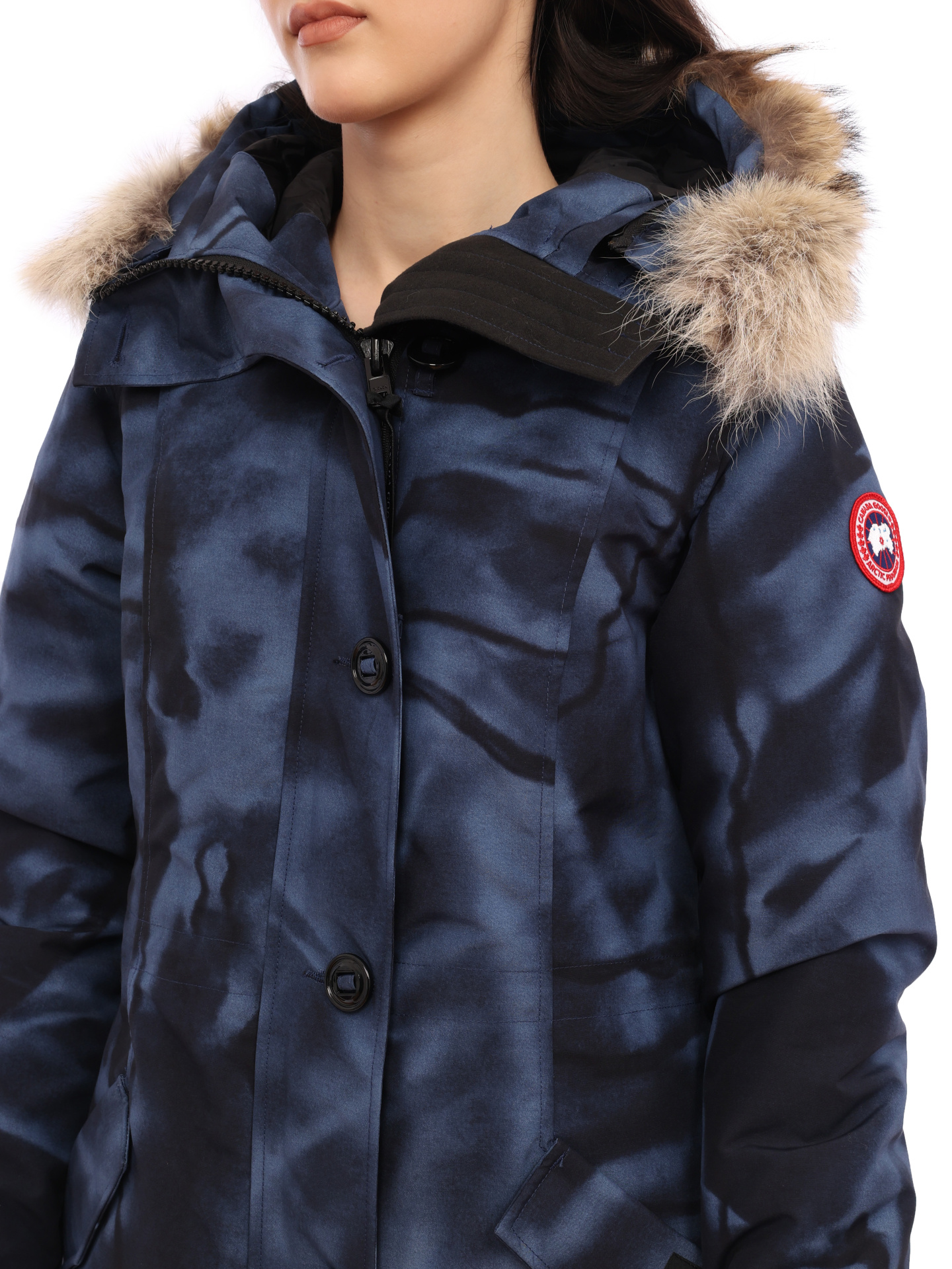 Парка Canada Goose 2580L синяя женская с принтом — купить в интернет-магазине Verdistore