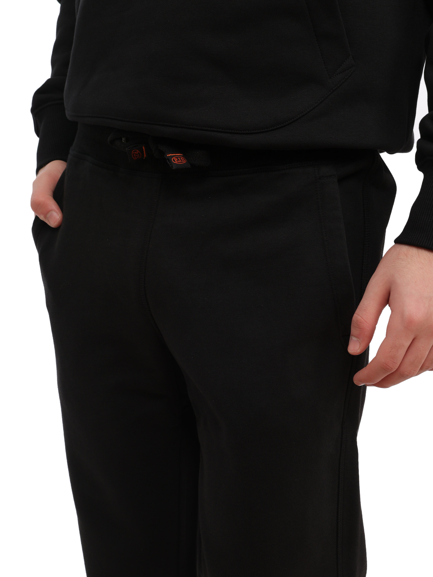 Брюки спортивные черные хлопковые с манжетами снизу — купить в интернет-магазине Verdistore