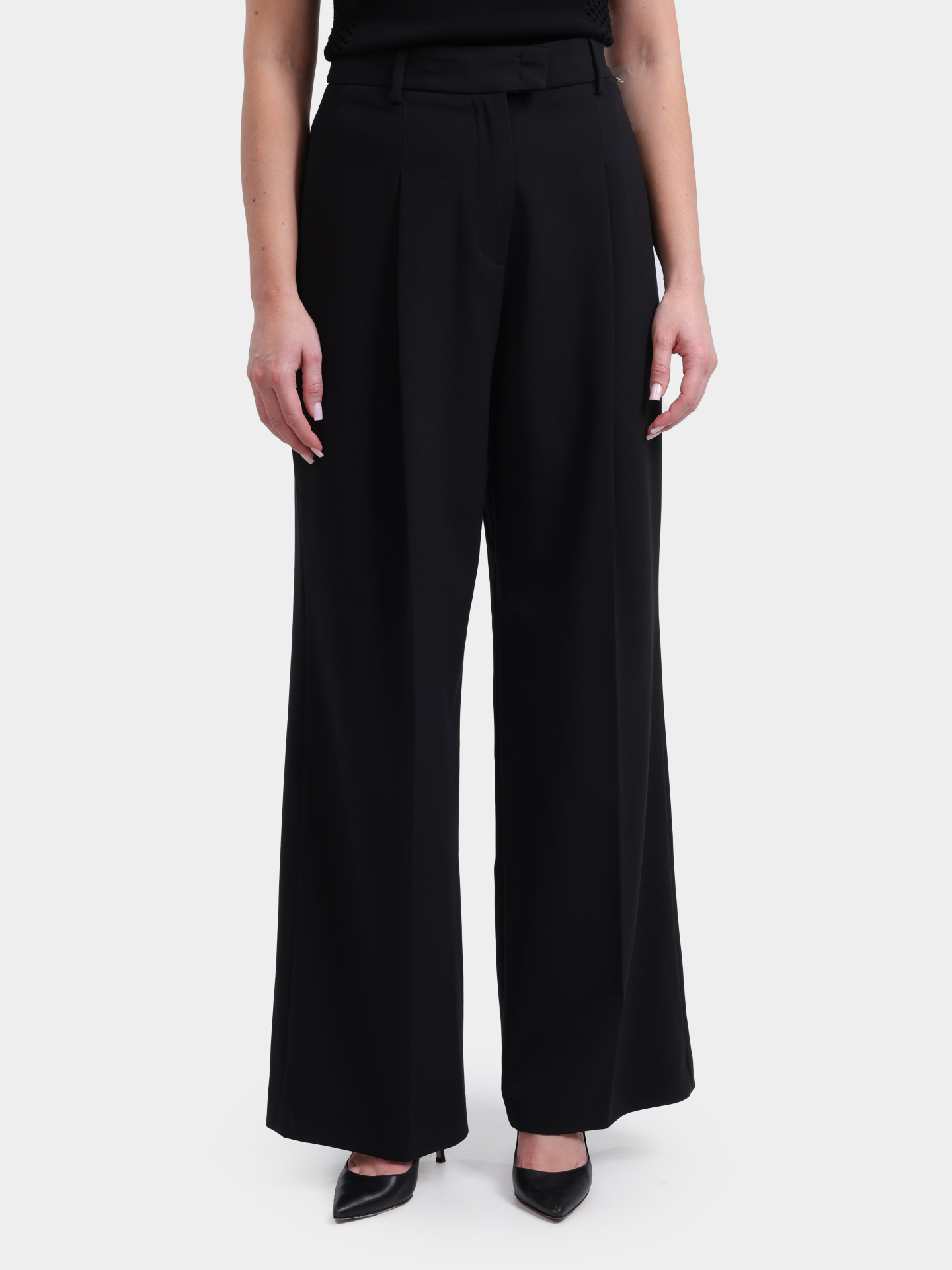 Брюки Liu-Jo BLACK LABEL CF5257 T054A 2222A черные женские прямого кроя — купить в интернет-магазине Verdistore