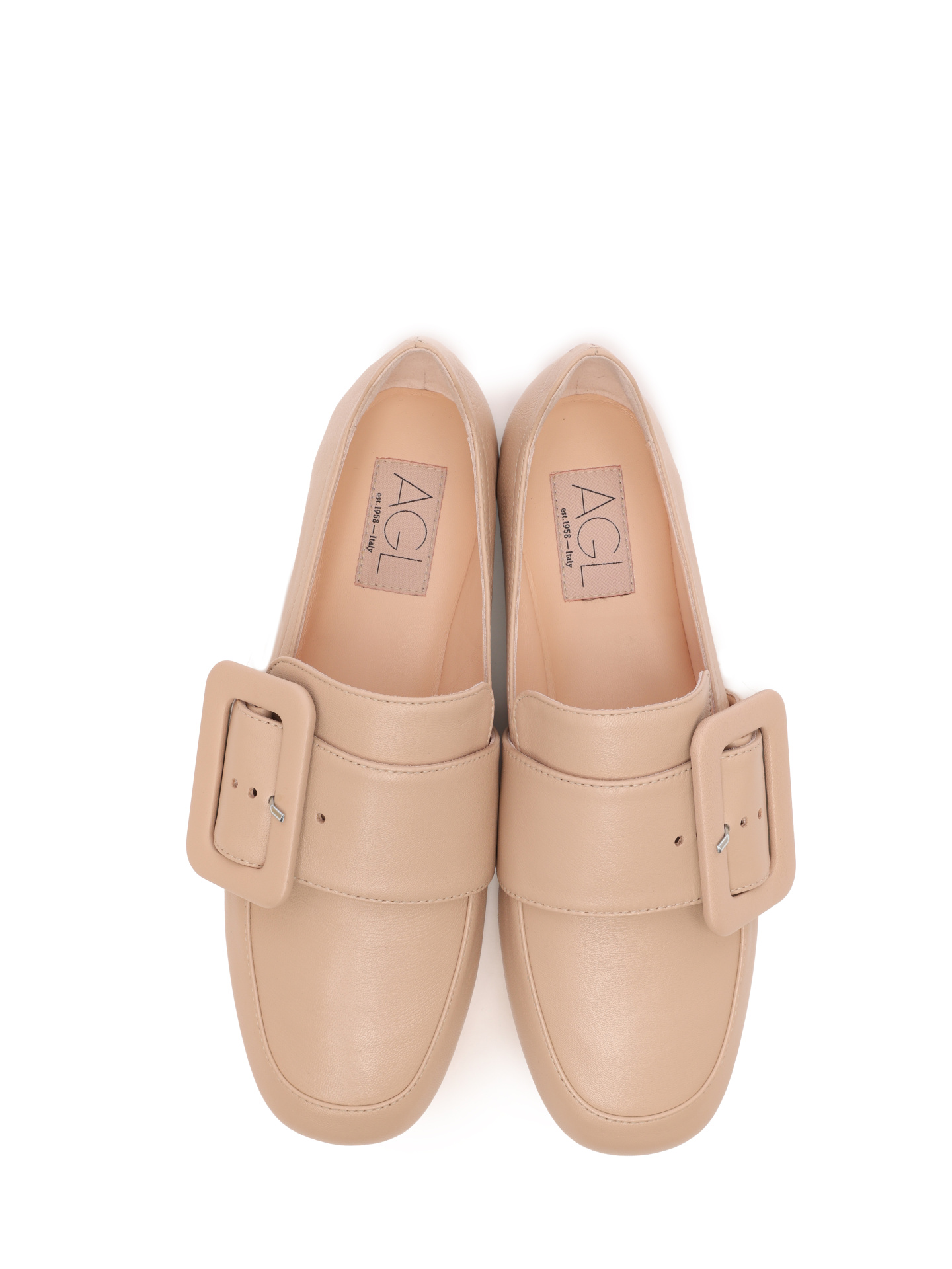 Балетки AGL D834063PCSOFTY 0551 светло-бежевые женские с пряжкой — купить в интернет-магазине Verdistore