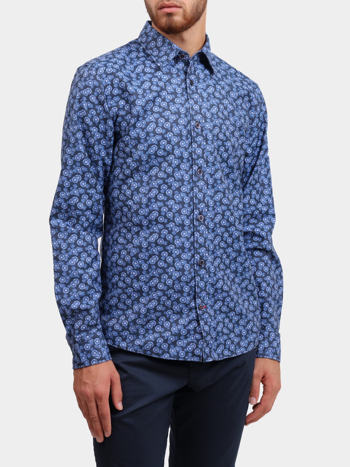 Рубашка Joop! 15 JJSH-138Hanson3-W 10019039 404 темно-синяя мужская с принтом — купить в интернет-магазине Verdistore