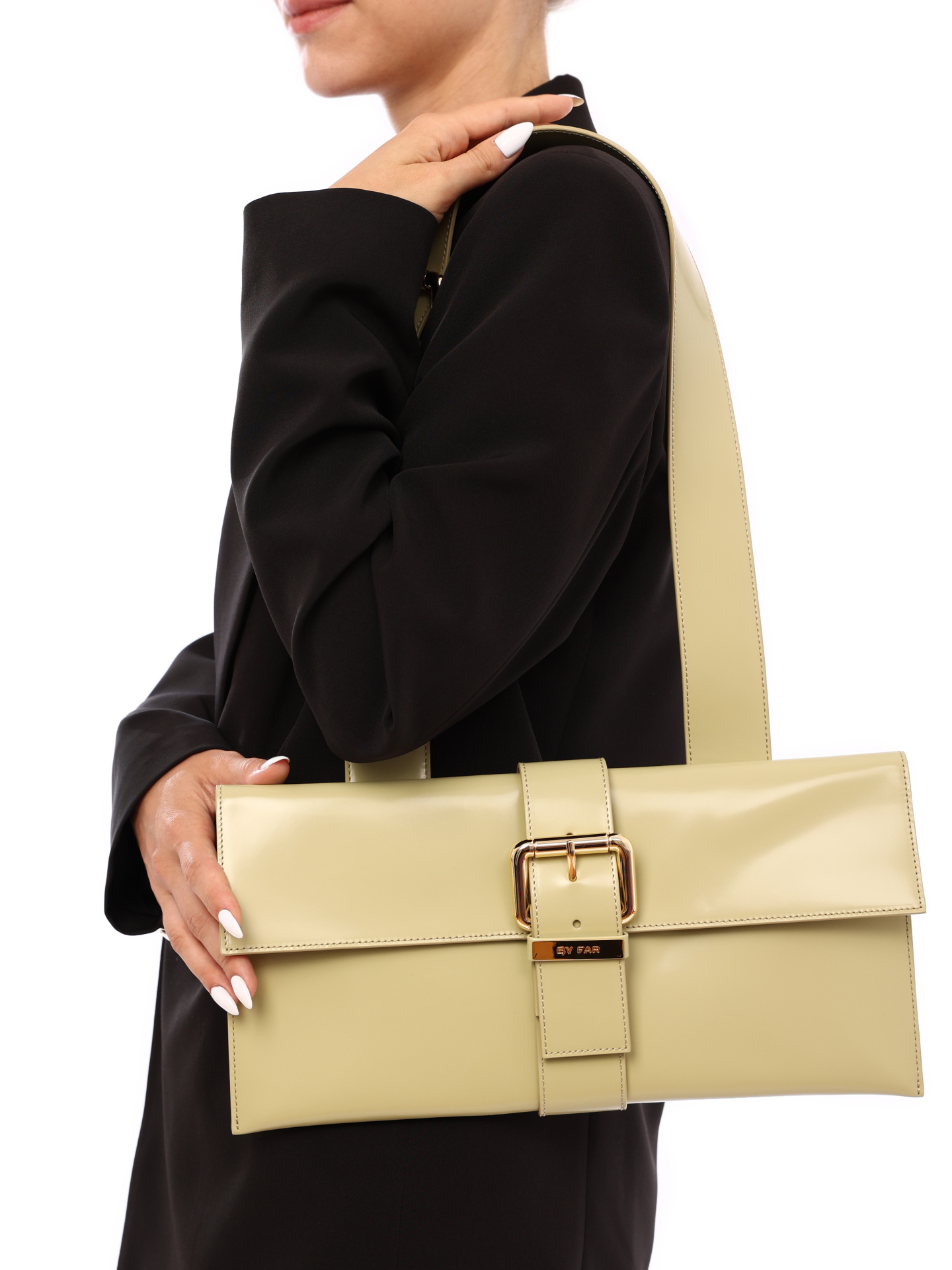 Сумка By Far 22SSCROSOLVWMED оливковая женская из кожи — купить в интернет-магазине Verdistore