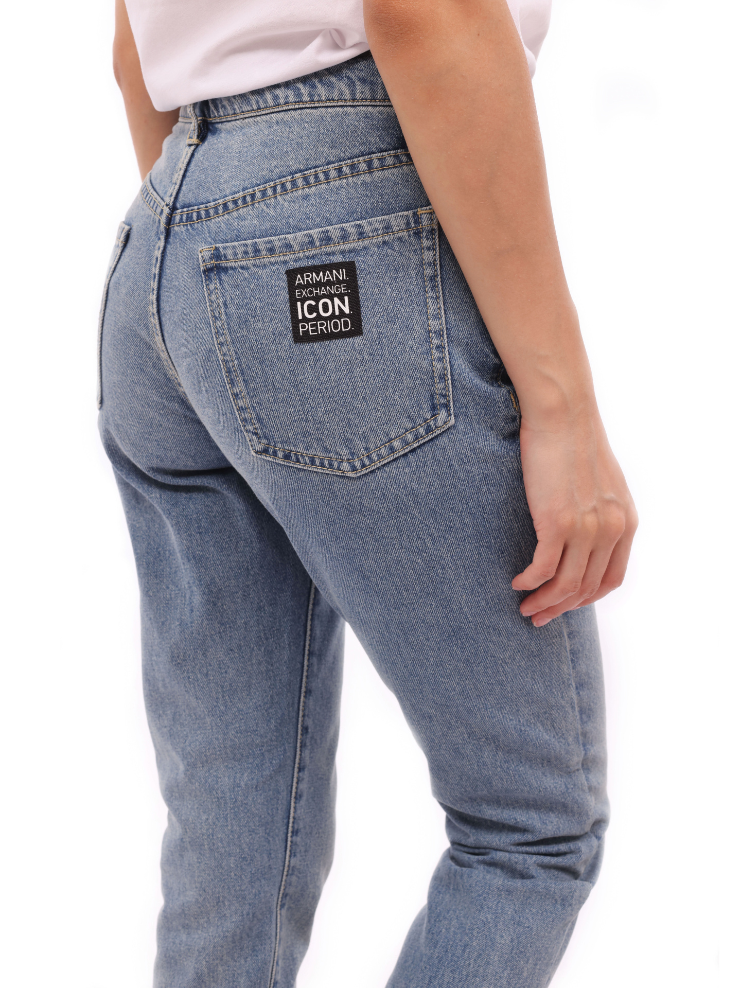 Джинсы Armani Exchange 8NYJ51 Y2AAZ 150А голубые женские на завышенной талии — купить в интернет-магазине Verdistore