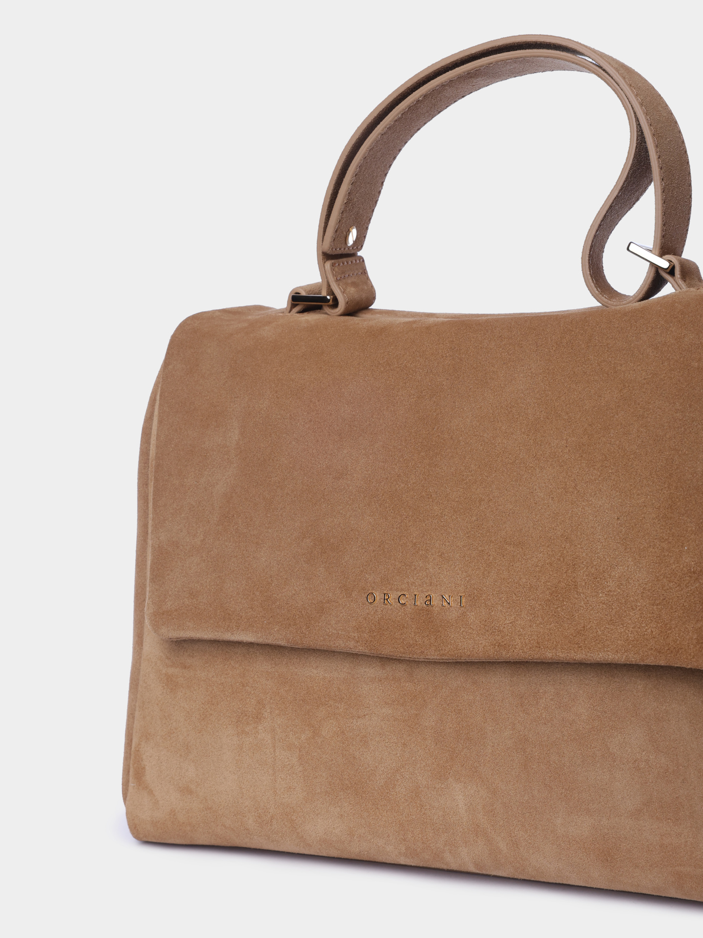 Сумка Orciani BT2006 SEN BIS женская замшевая с маленьким логотипом — купить в интернет-магазине Verdistore