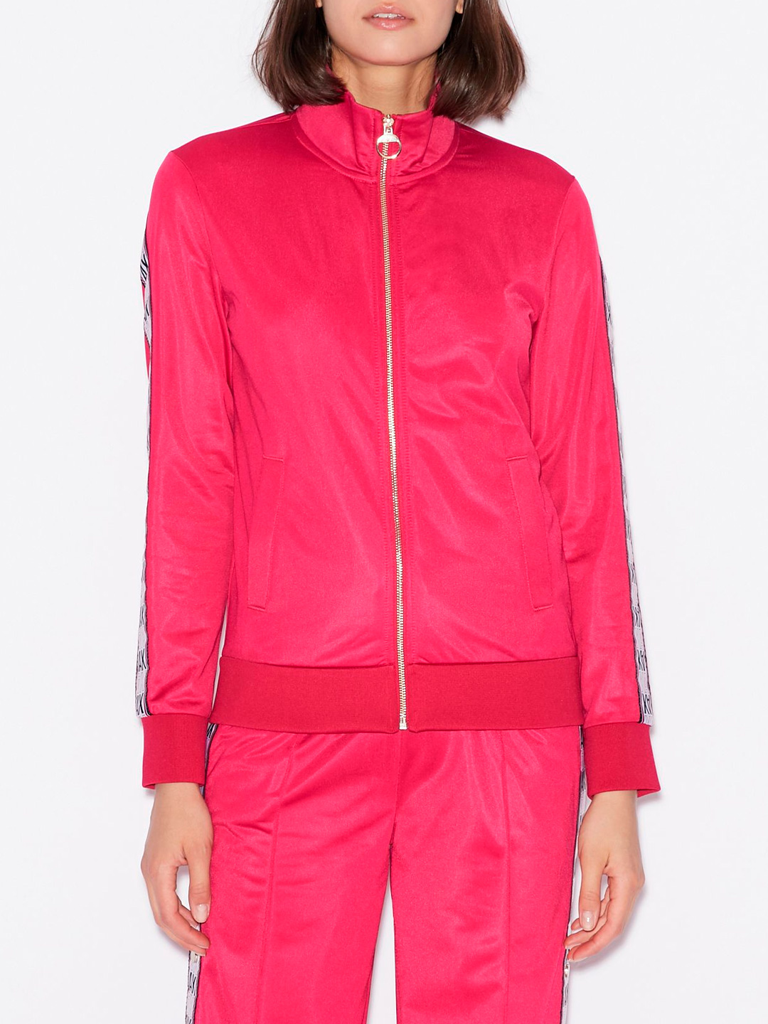 Мастерка Armani Exchange 6GYM86 1466 фуксия женская с воротом-стойкой — купить в интернет-магазине Verdistore