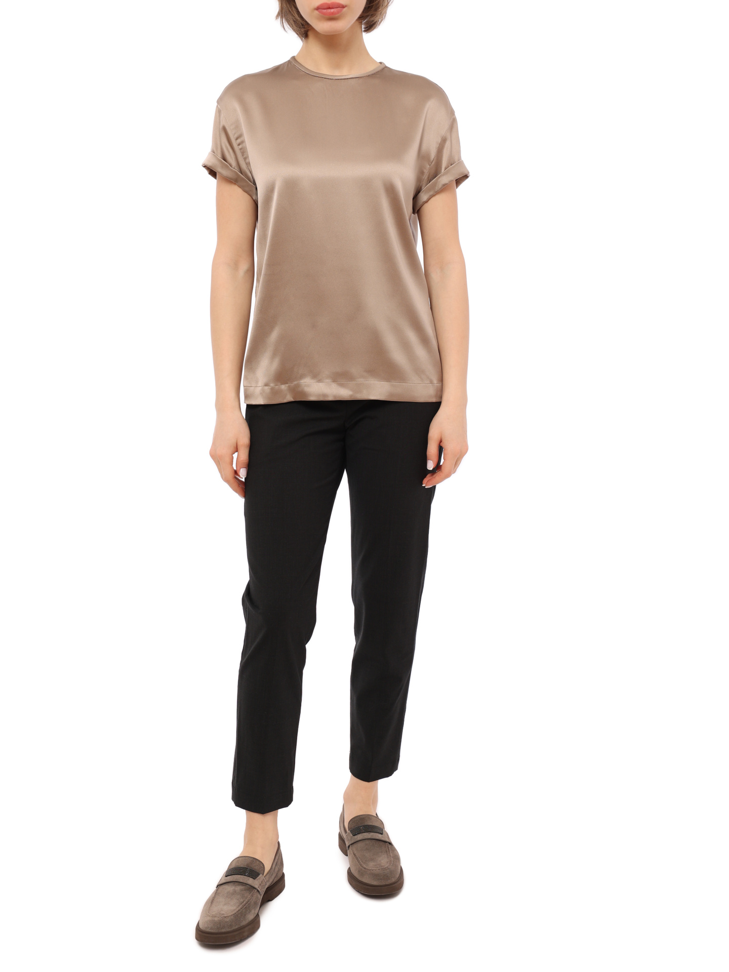 Топ Brunello Cucinelli M0C59DE310 шелковый женский — купить в интернет-магазине Verdistore