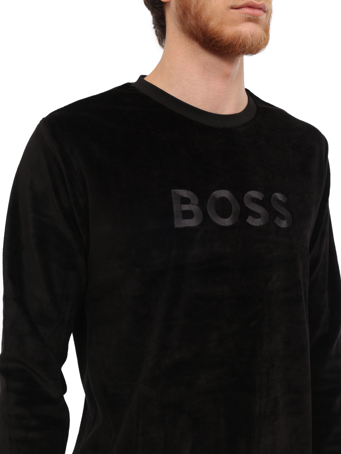 Свитшот Boss 50485863 003 велюровый мужской — купить в интернет-магазине Verdistore