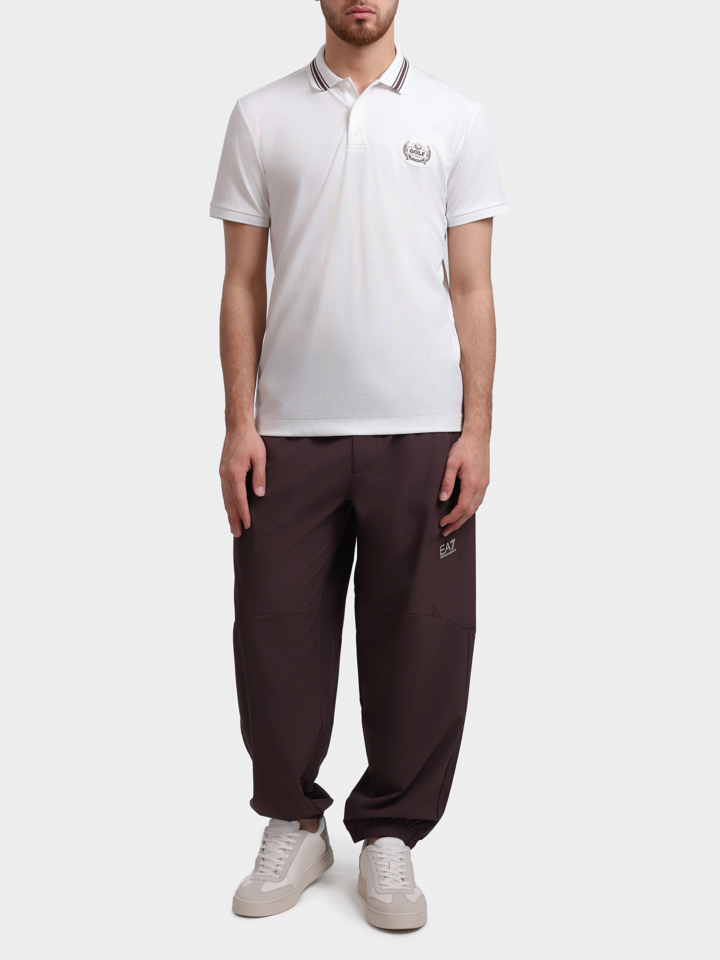 Поло EA7 7M000053 AF13918 U0005 белое мужское — купить в интернет-магазине Verdistore