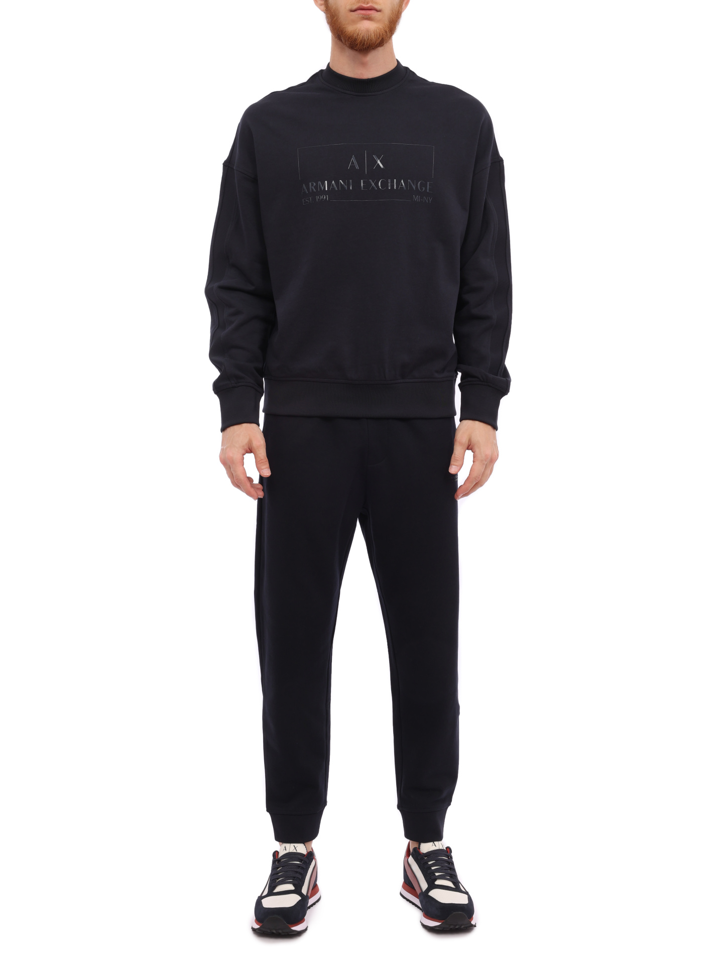 Брюки спортивные Armani Exchange 3RZPLE ZJ1ZZ черные мужские с манжетами — купить в интернет-магазине Verdistore