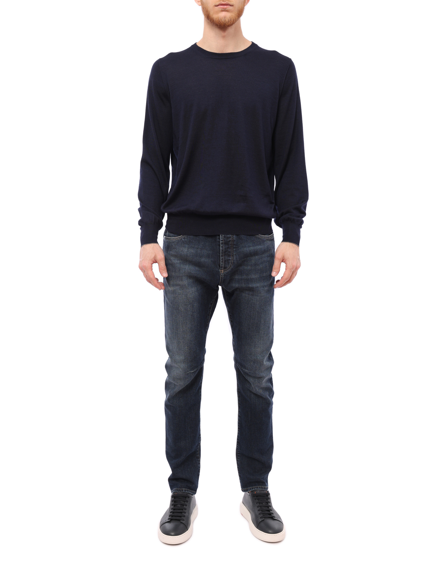 Джемпер Brunello Cucinelli M2300100 CA058 темно-синий мужской — купить в интернет-магазине Verdistore