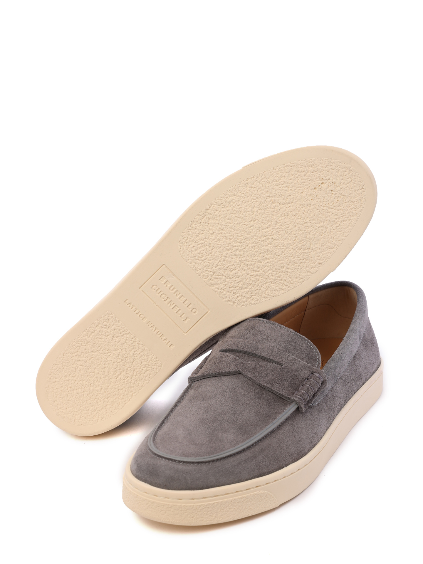 Лоферы Brunello Cucinelli MZUDEFN285 C8449 серые мужские из замши — купить в интернет-магазине Verdistore