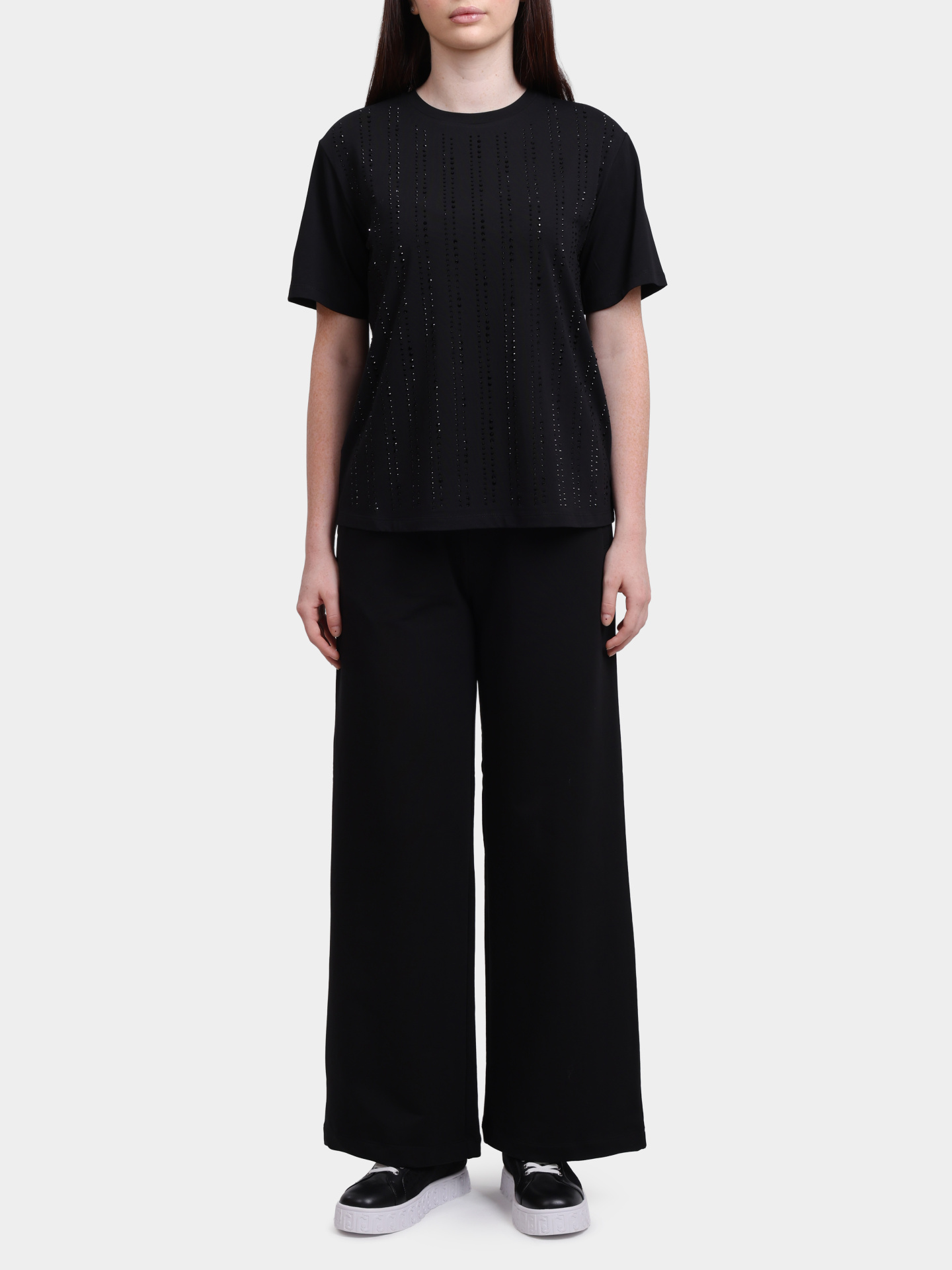 Брюки Liu-Jo TF5098 FS090 22222 черные женские из хлопка — купить в интернет-магазине Verdistore