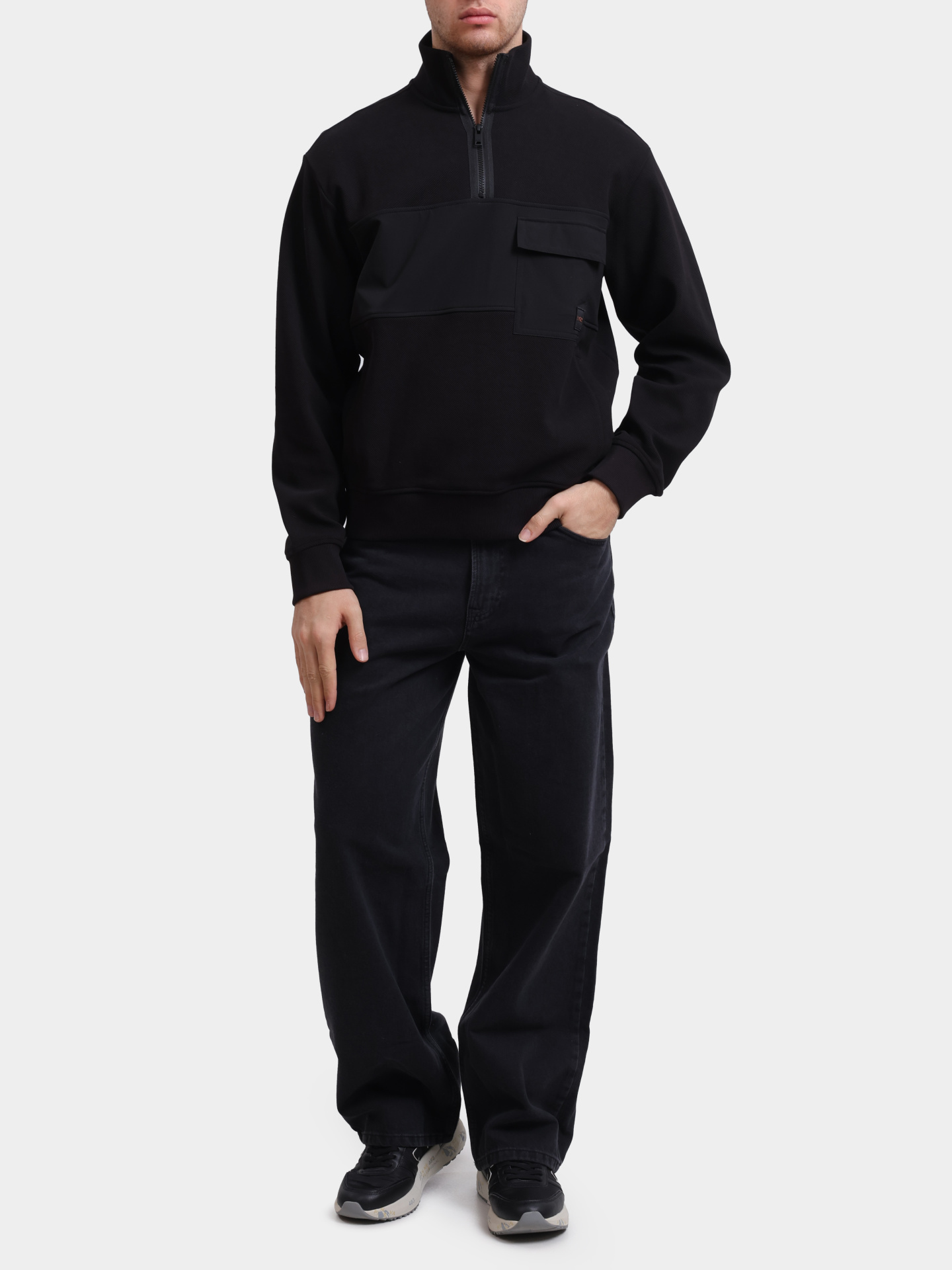 Свитшот Ze_Nylonhem 10262516 01 50531262 001 черный мужской — купить в интернет-магазине Verdistore