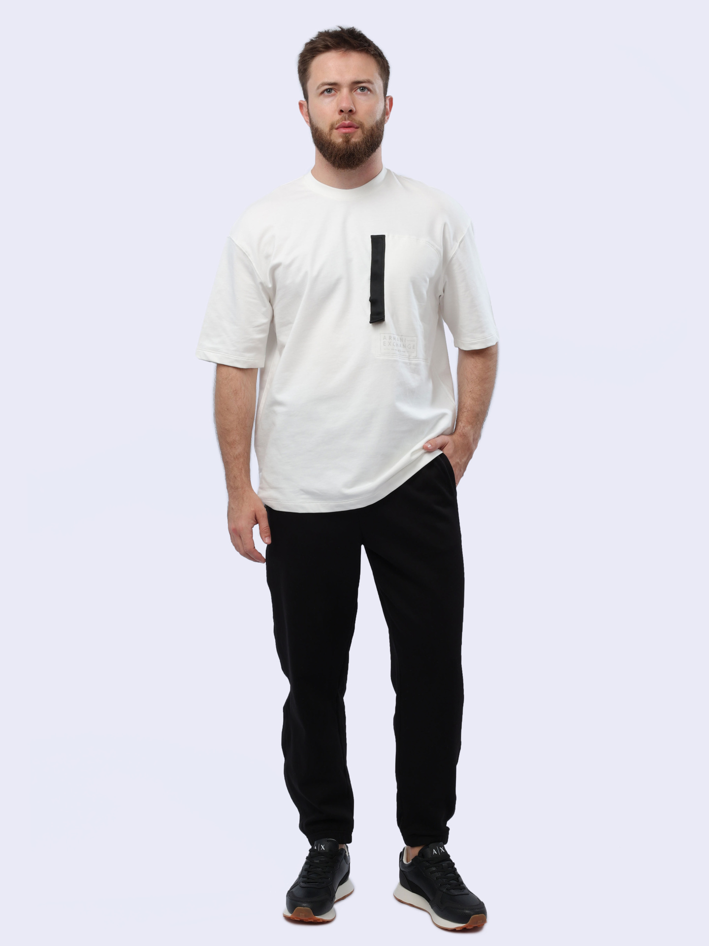 Футболка Armani Exchange 3DZMJL ZJXMZ 1116 белая мужская с накладным карманом — купить в интернет-магазине Verdistore