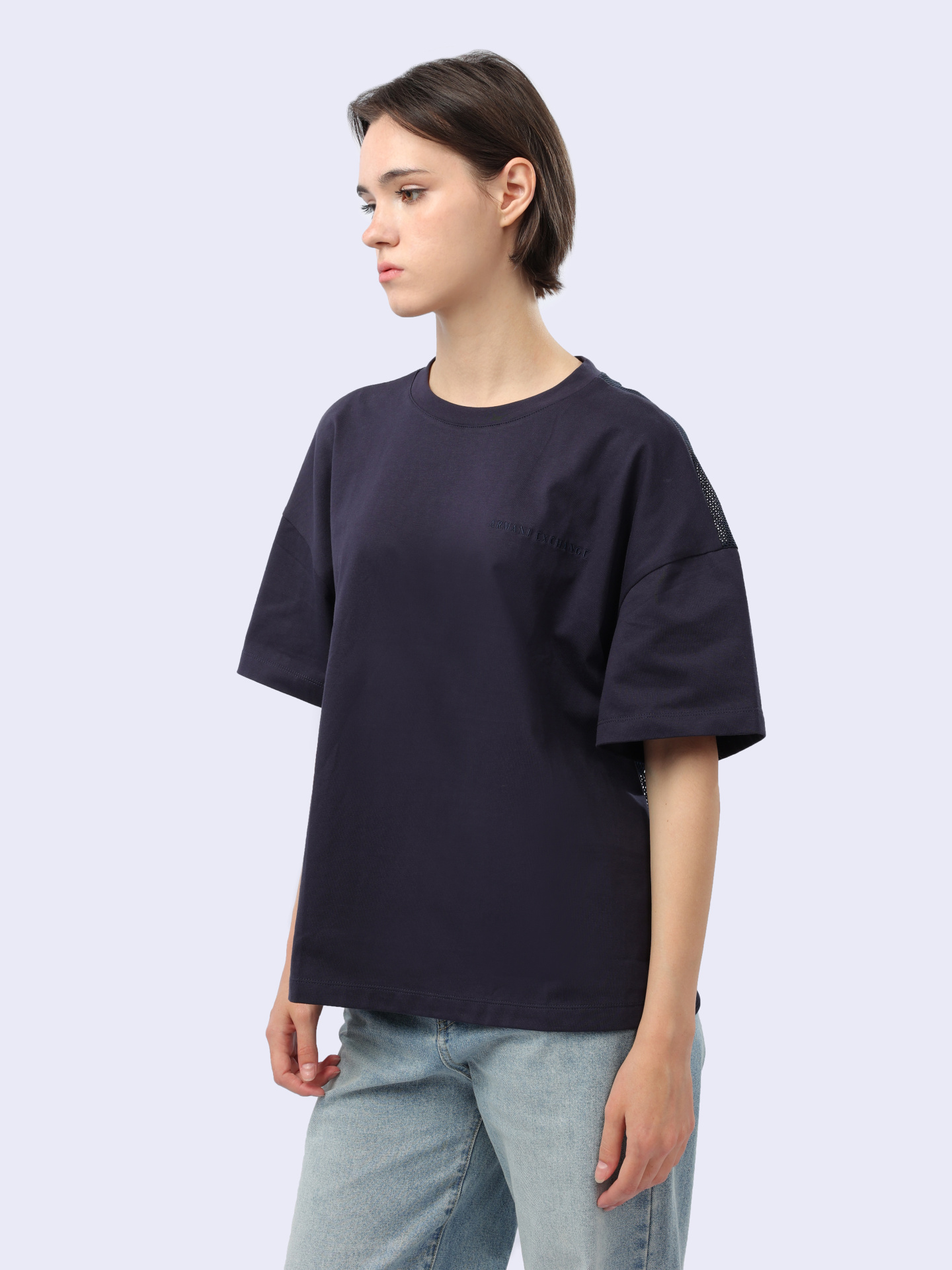 Футболка Armani Exchange 3DYT30 YJ7VZ 1593 женская с сетчатой спиной — купить в интернет-магазине Verdistore