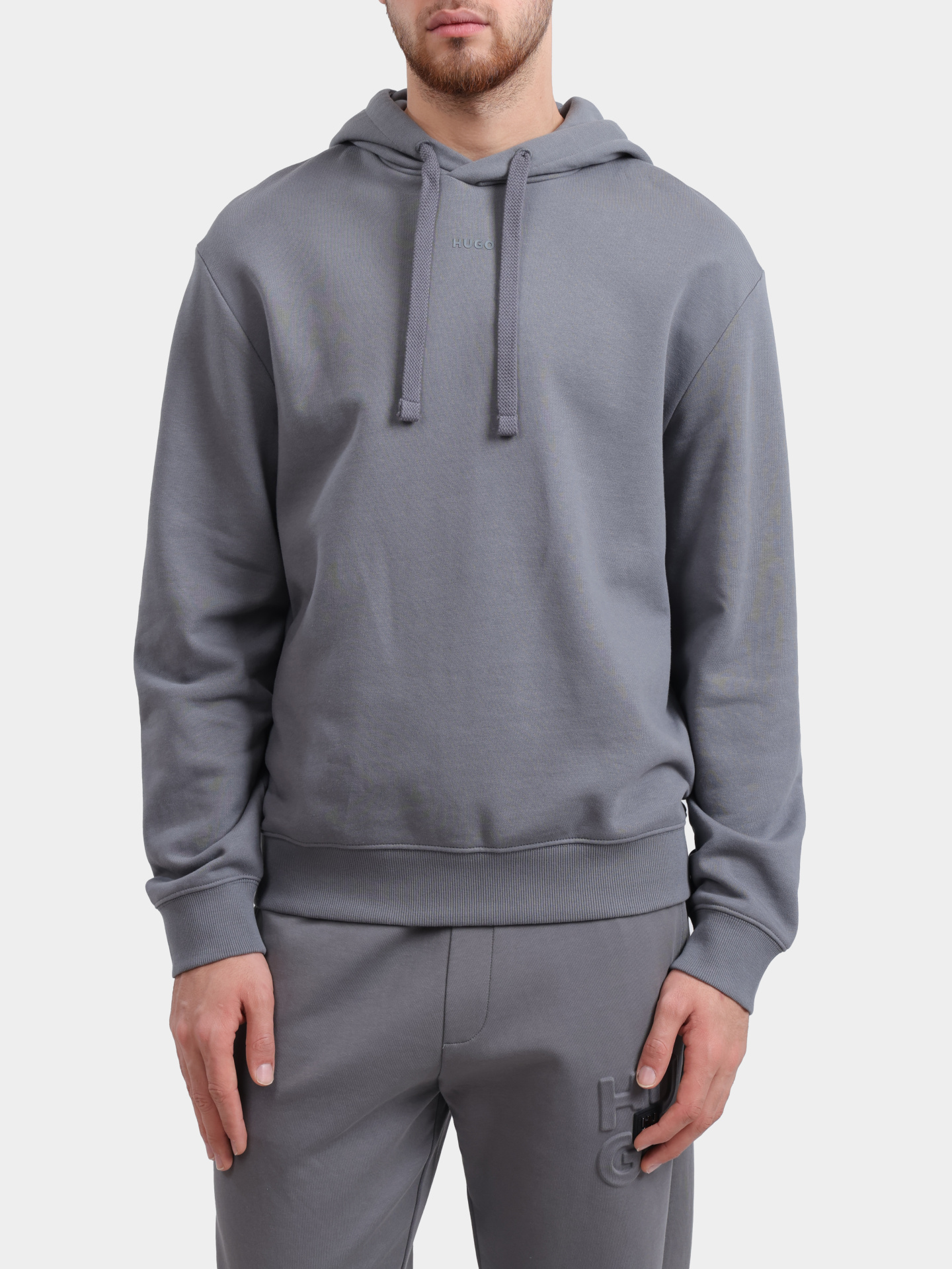 Худи Hugo Dapo 10231445 01 50486478 серое мужское — купить в интернет-магазине Verdistore
