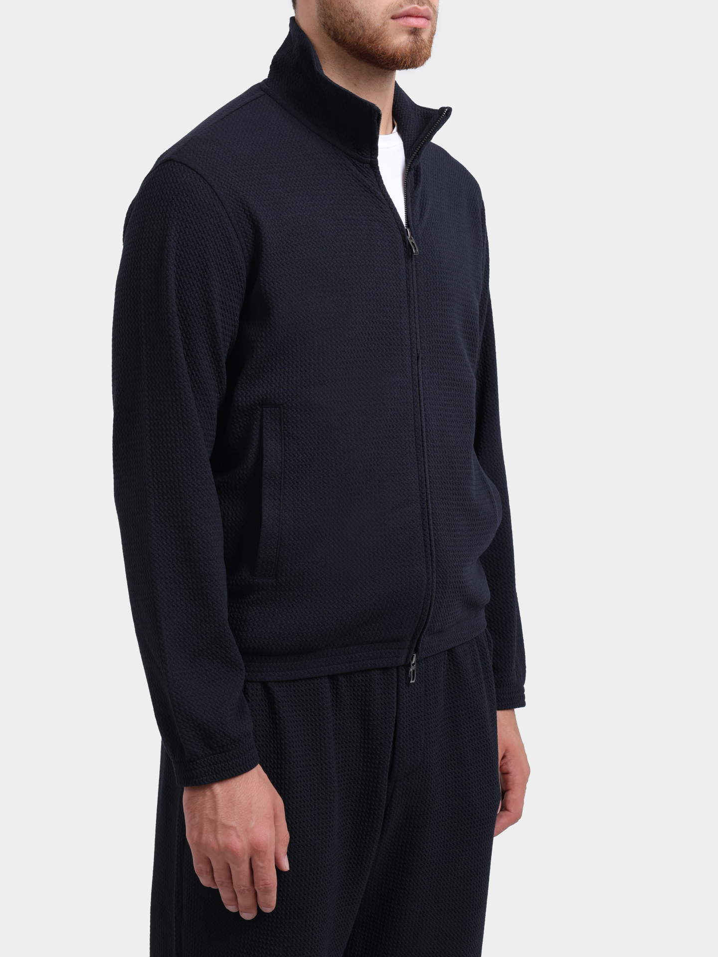 Мастерка Emporio Armani EM005042 AF23623 UB118 фактурная мужская — купить в интернет-магазине Verdistore