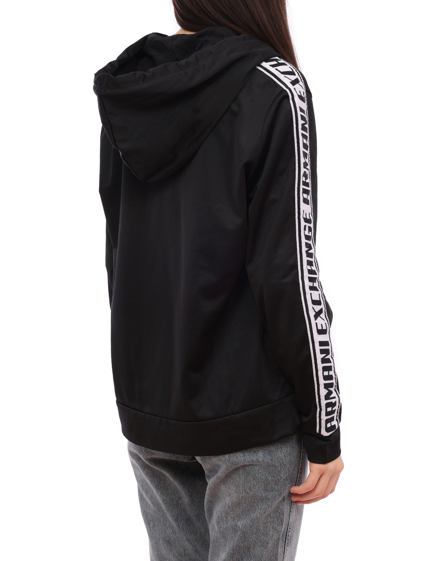 Мастерка Armani Exchange 3HYM84 YJ52Z 1200 чёрная женская с контрастными панелями — купить в интернет-магазине Verdistore