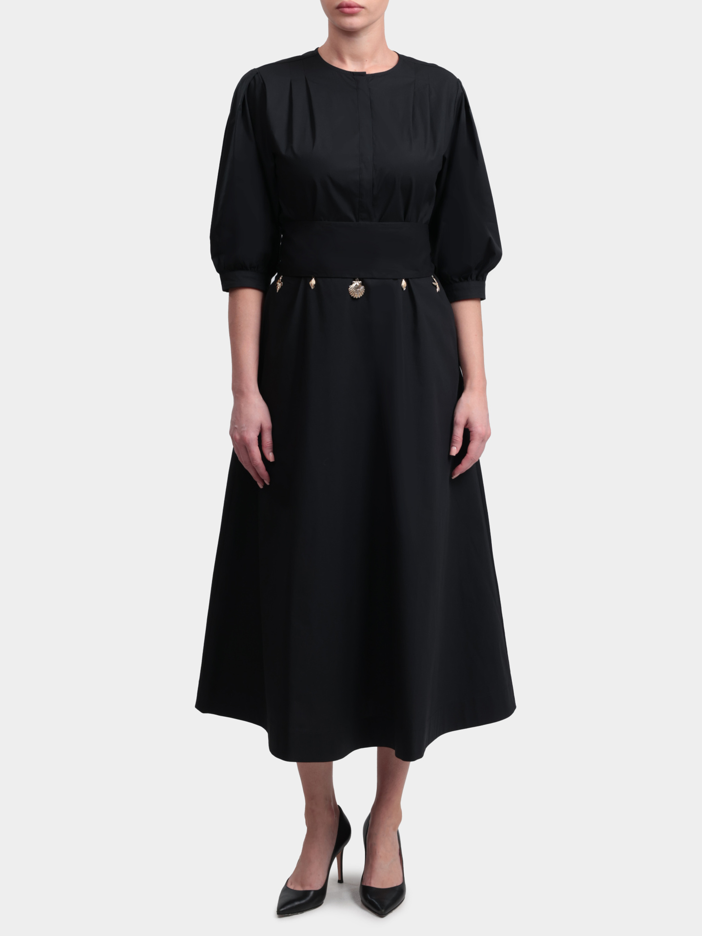 Платье MARELLA MLLSTECCA 005 черное женское из хлопка — купить в интернет-магазине Verdistore