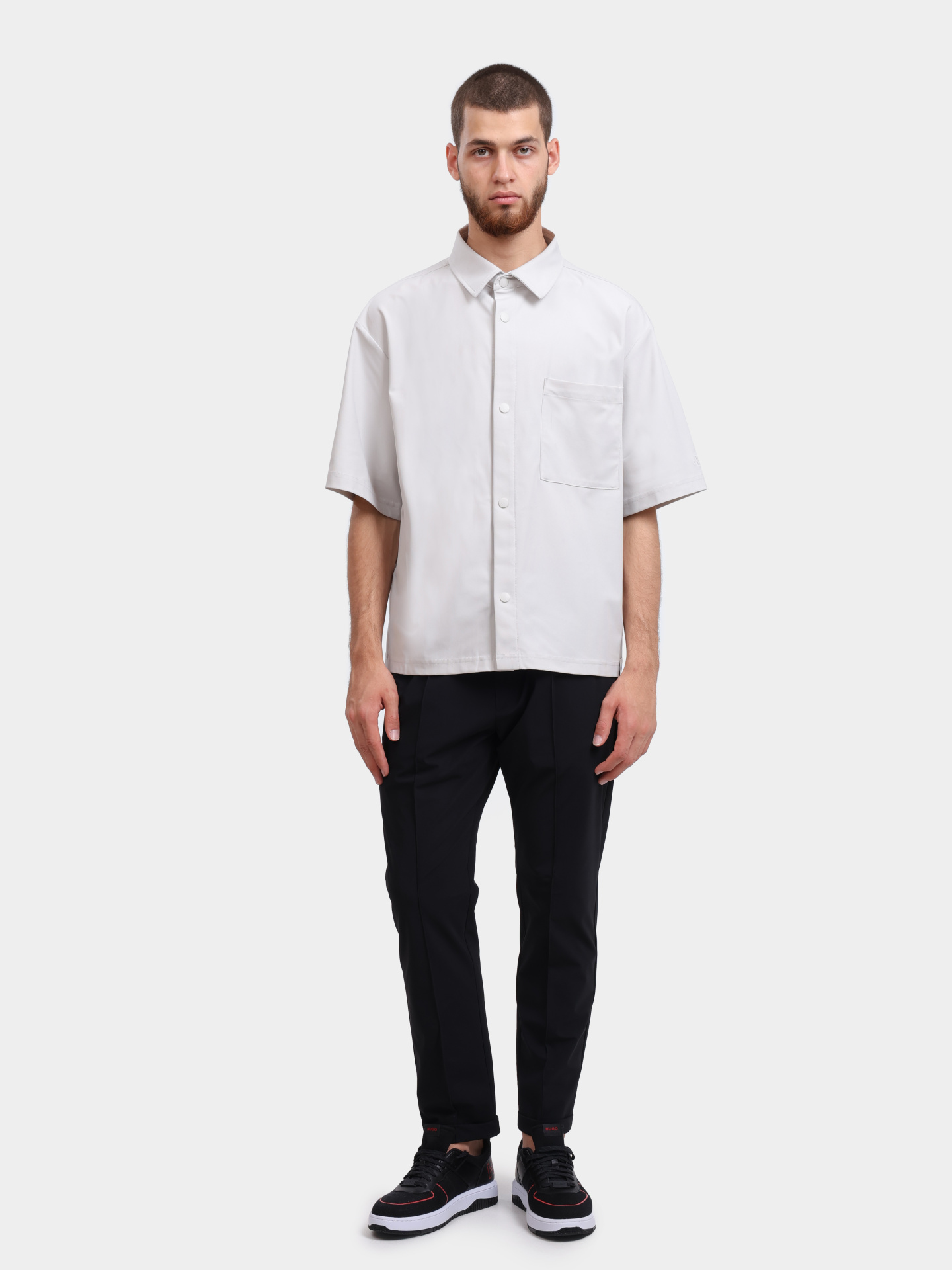 Рубашка Calvin Klein Jeans J30J325337 PC8 светло-серая мужская — купить в интернет-магазине Verdistore