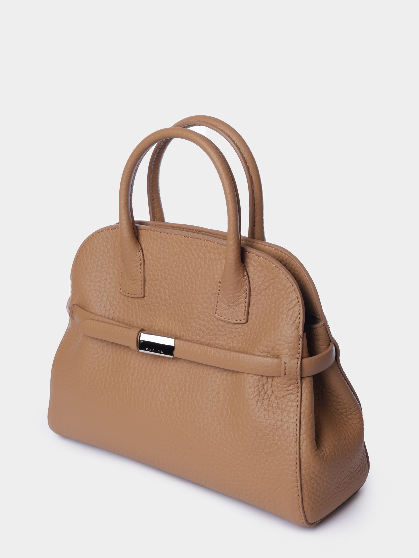 Сумка Orciani B02200 SOF BIS светло-коричневая из натуральной зернистой кожи — купить в интернет-магазине Verdistore
