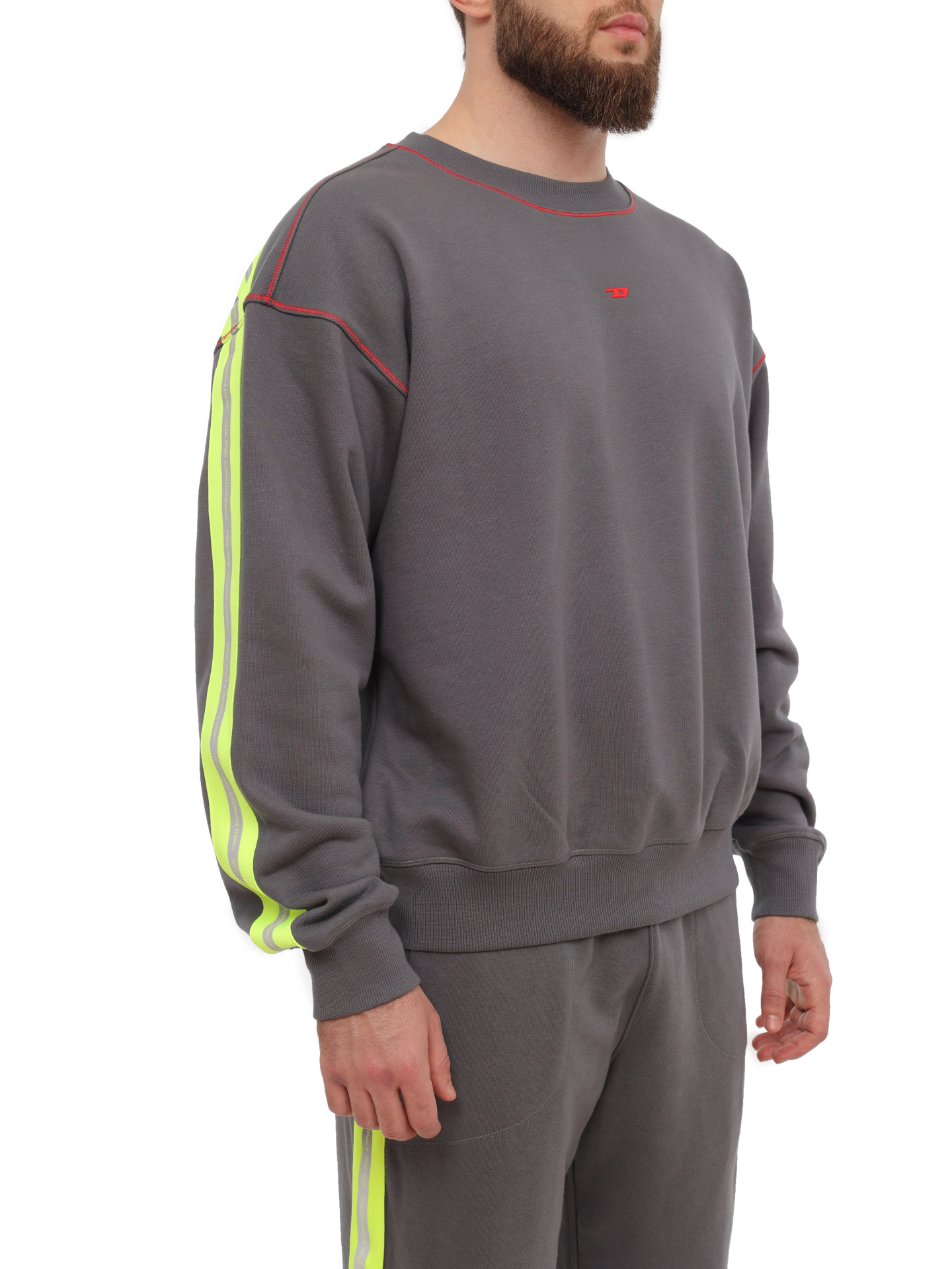 Свитшот Diesel A130730WHAW9DH серый мужской — купить в интернет-магазине Verdistore