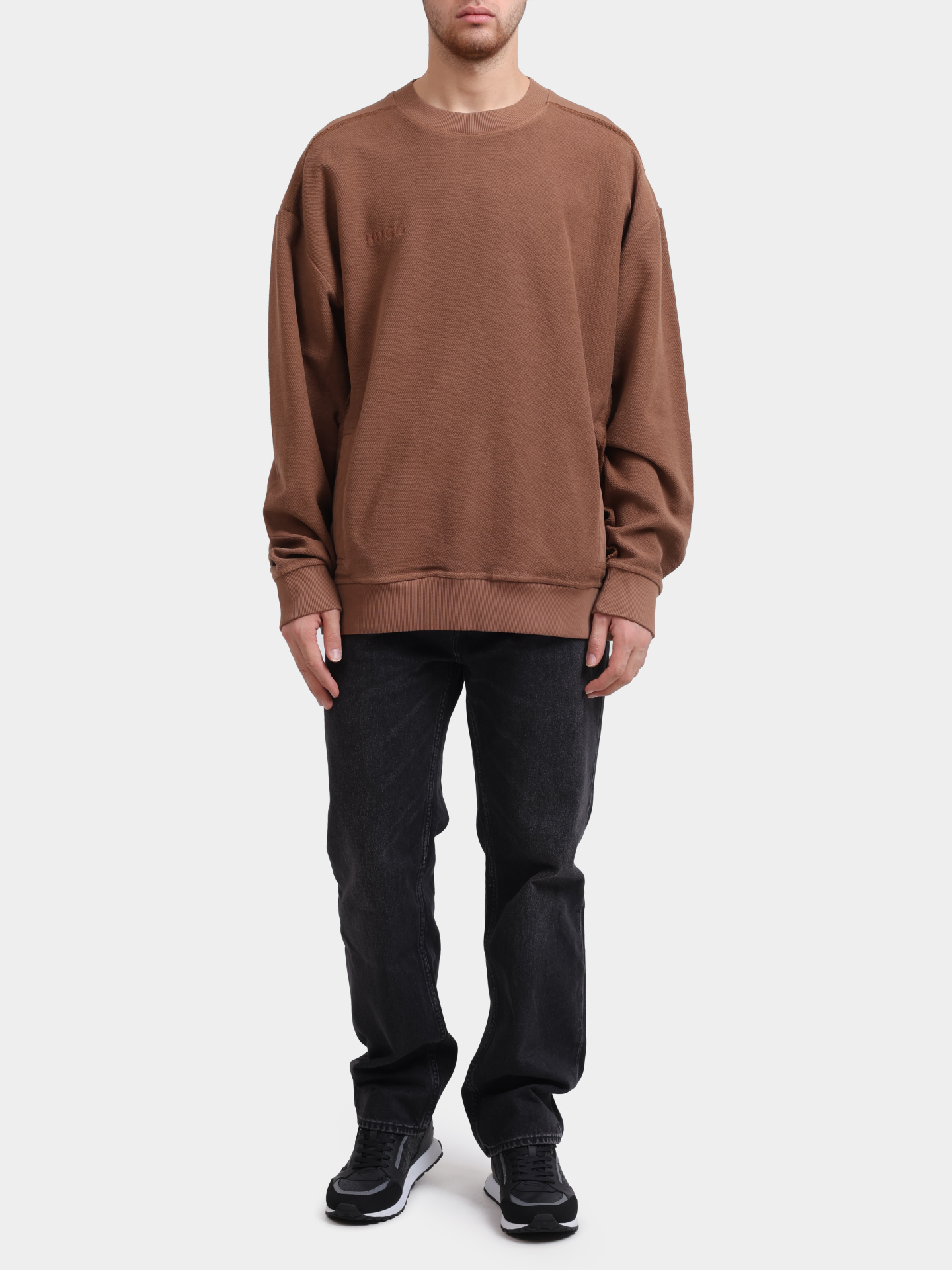 Свитшот Hugo Delphonso 10253077 коричневый мужской — купить в интернет-магазине Verdistore