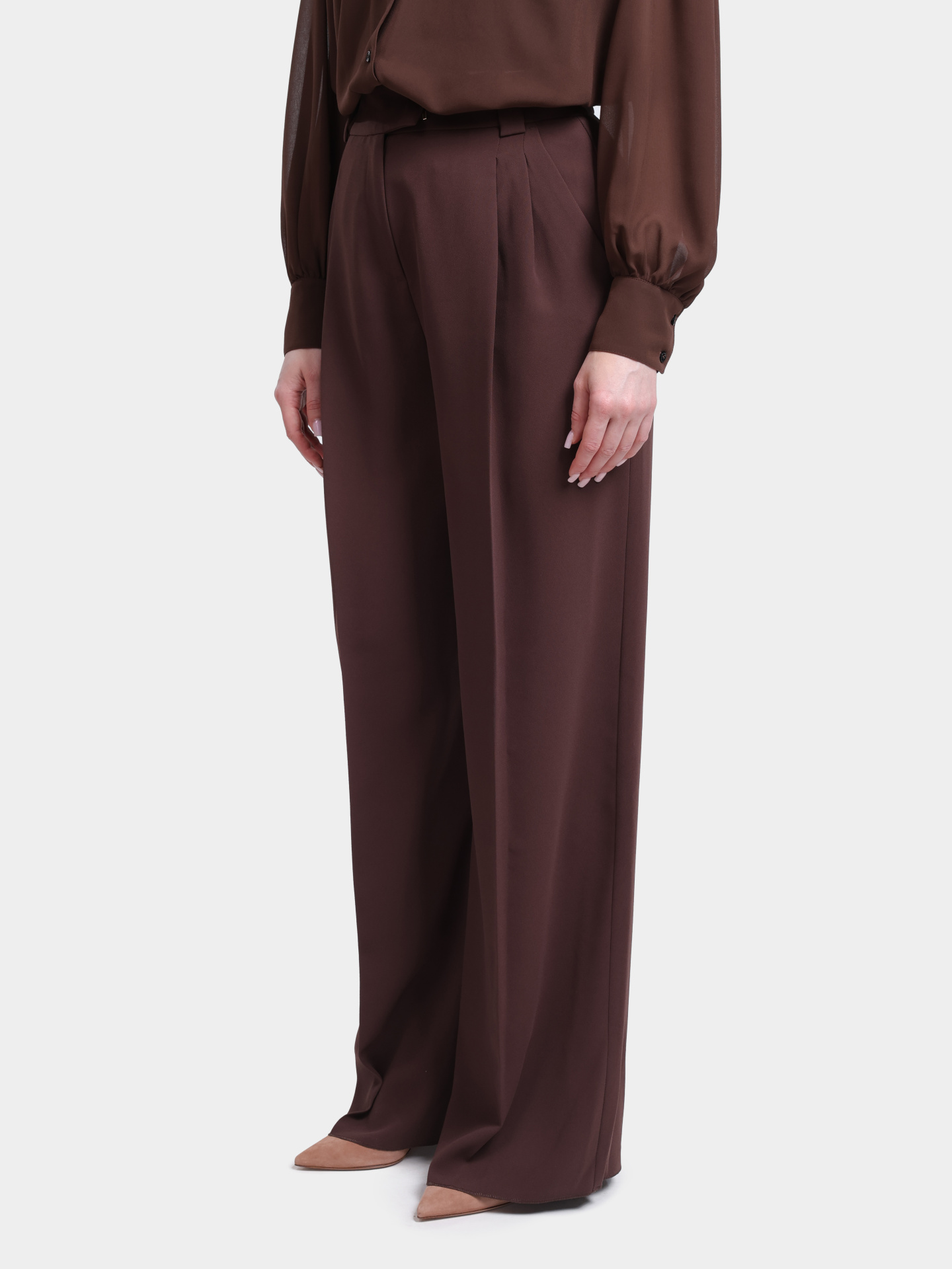 Брюки Marella 365 MLTAIRONE 003 коричневые женские прямого кроя — купить в интернет-магазине Verdistore