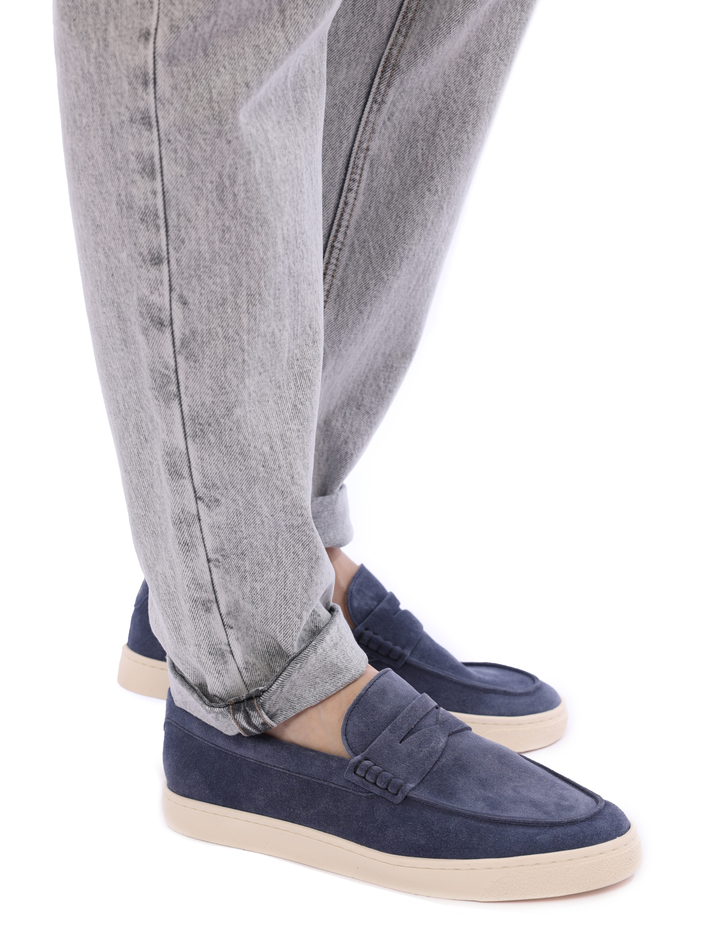 Лоферы Brunello Cucinelli MZUSILN285 C7665 синие мужские из замши — купить в интернет-магазине Verdistore