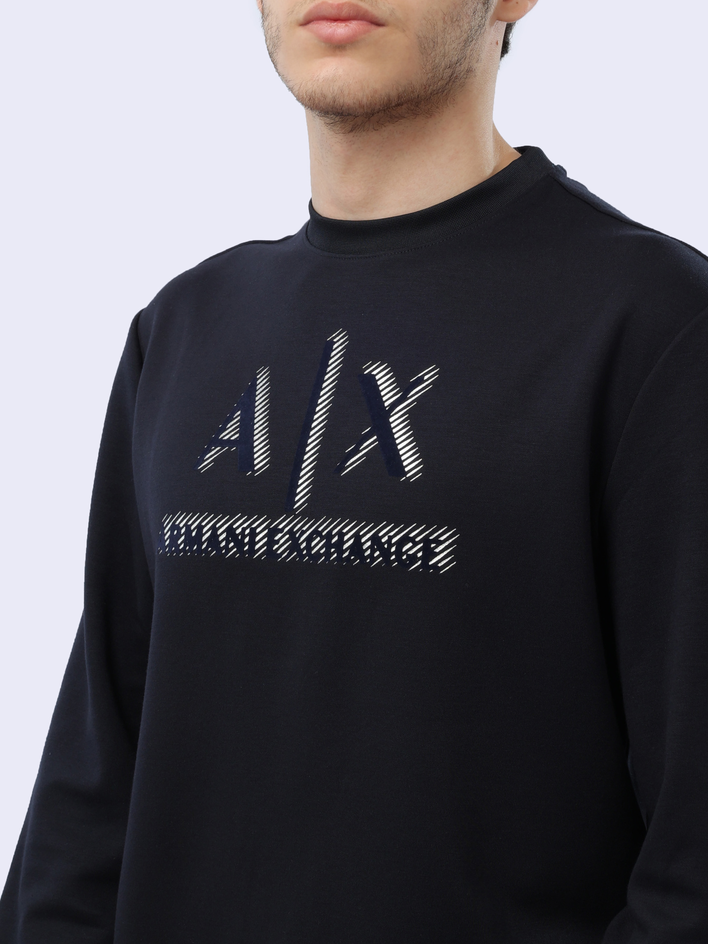Свитшот Armani Exchange 8NZMSA Z9N1Z 1583 темно-синий мужской с логотипом — купить в интернет-магазине Verdistore