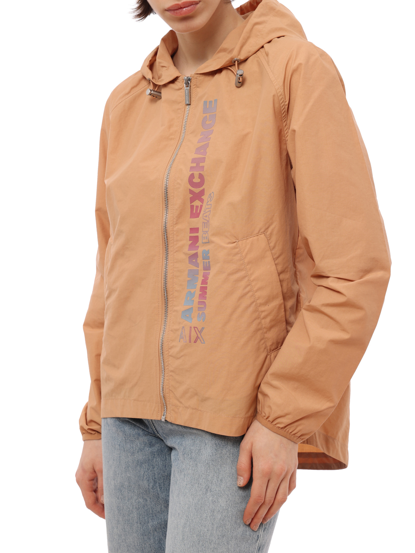 картинка Куртка Armani Exchange 3RYB25 YNKTZ 1799 бежевая женская с капюшоном от магазина Verdistore