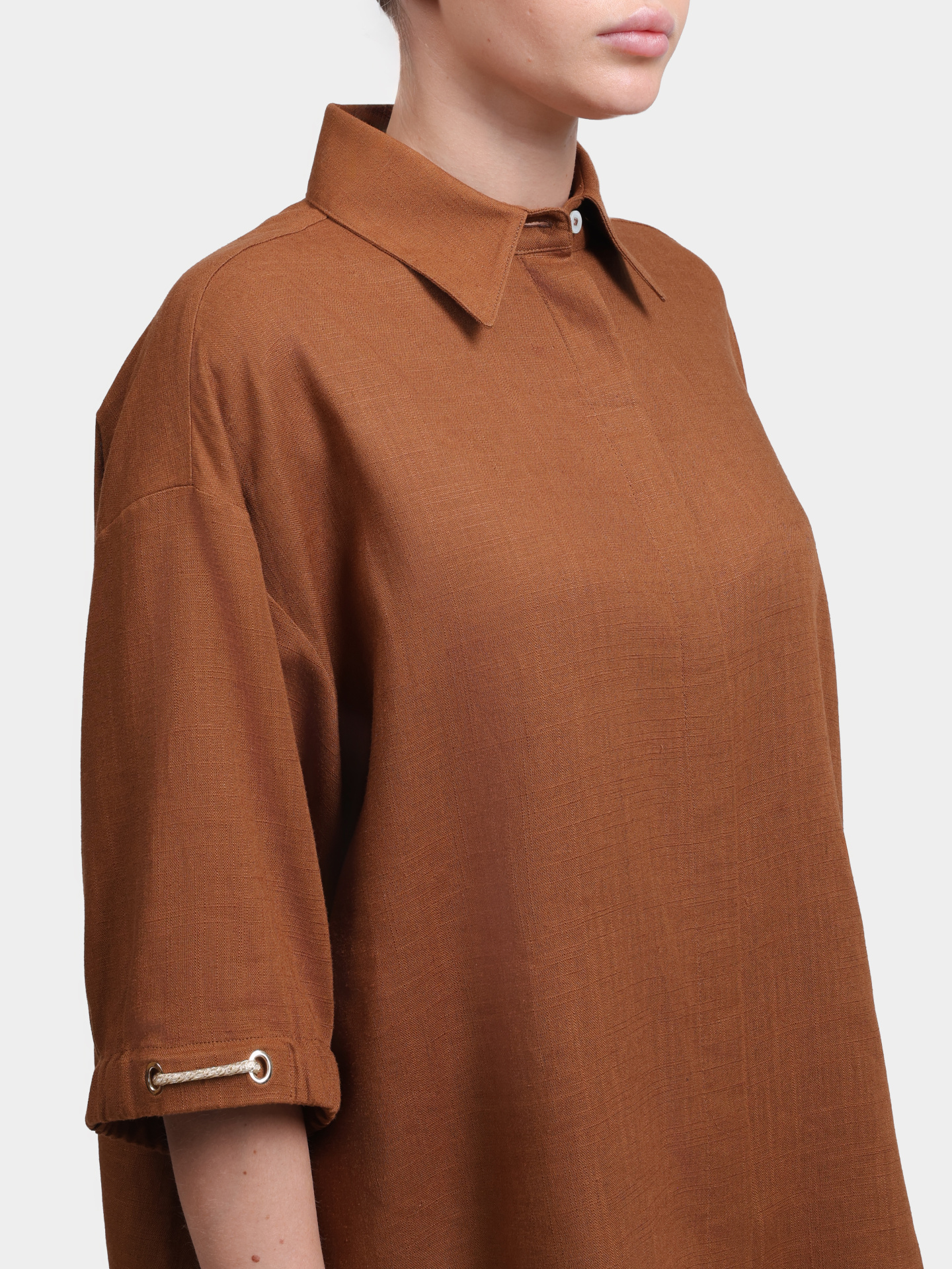 Рубашка Herno CM000046D 12689 2240 террактовая женская свободного кроя — купить в интернет-магазине Verdistore