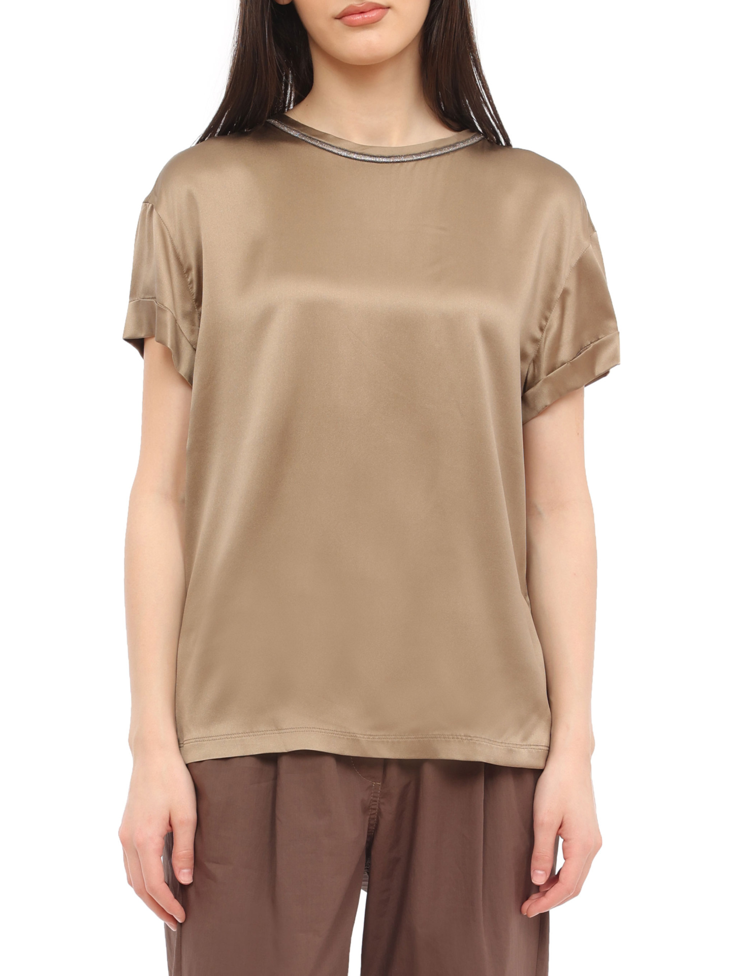 Топ Brunello Cucinelli M0C59E1320 шелковый женский — купить в интернет-магазине Verdistore