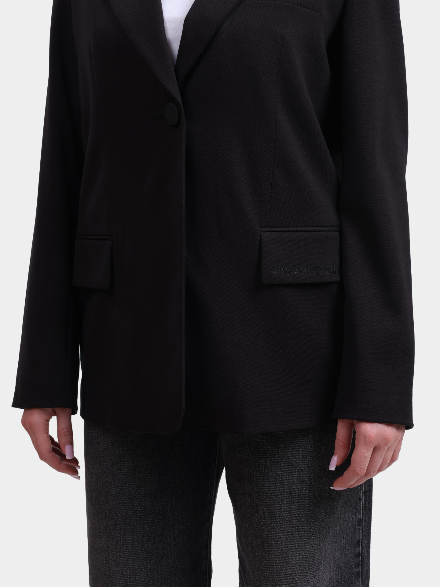 Жакет Armani Exchange XW000659 AF16142 UC001 черный женский — купить в интернет-магазине Verdistore